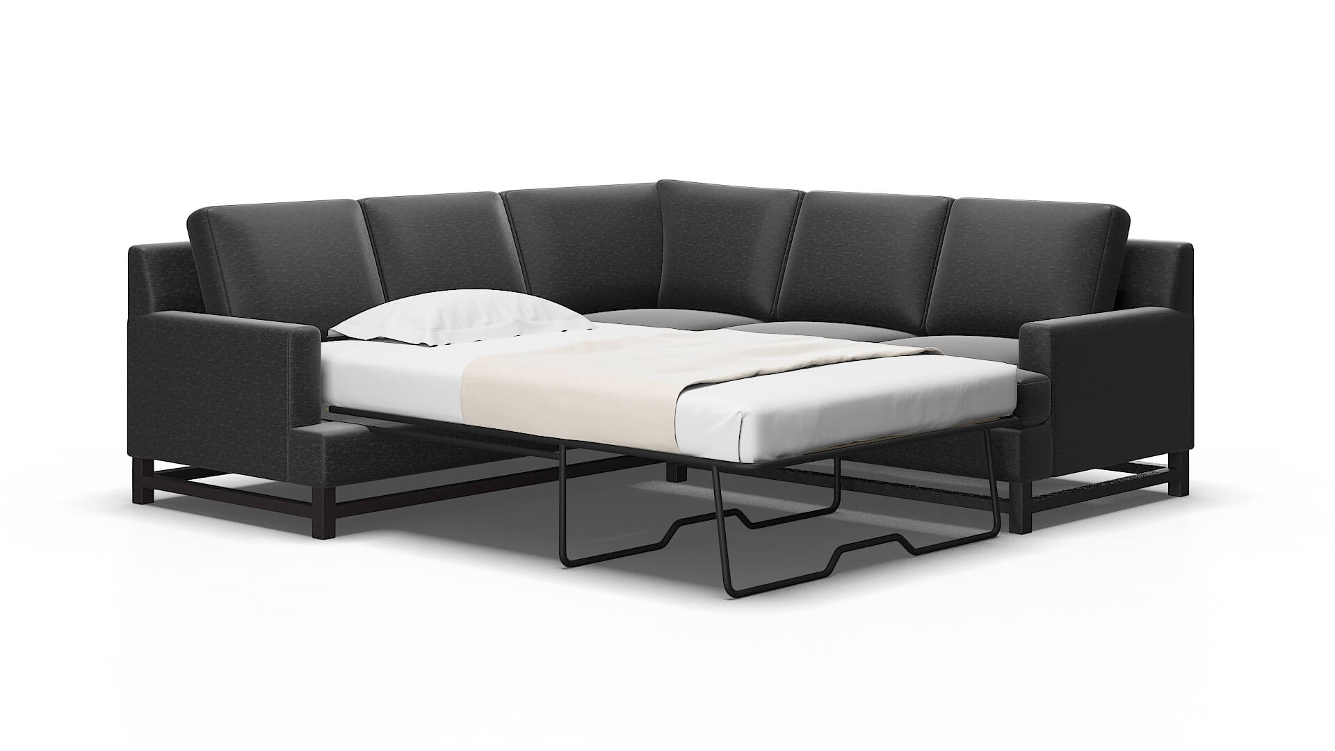 Houston Chance Denim Sectional Sleeper Espresso legs 2