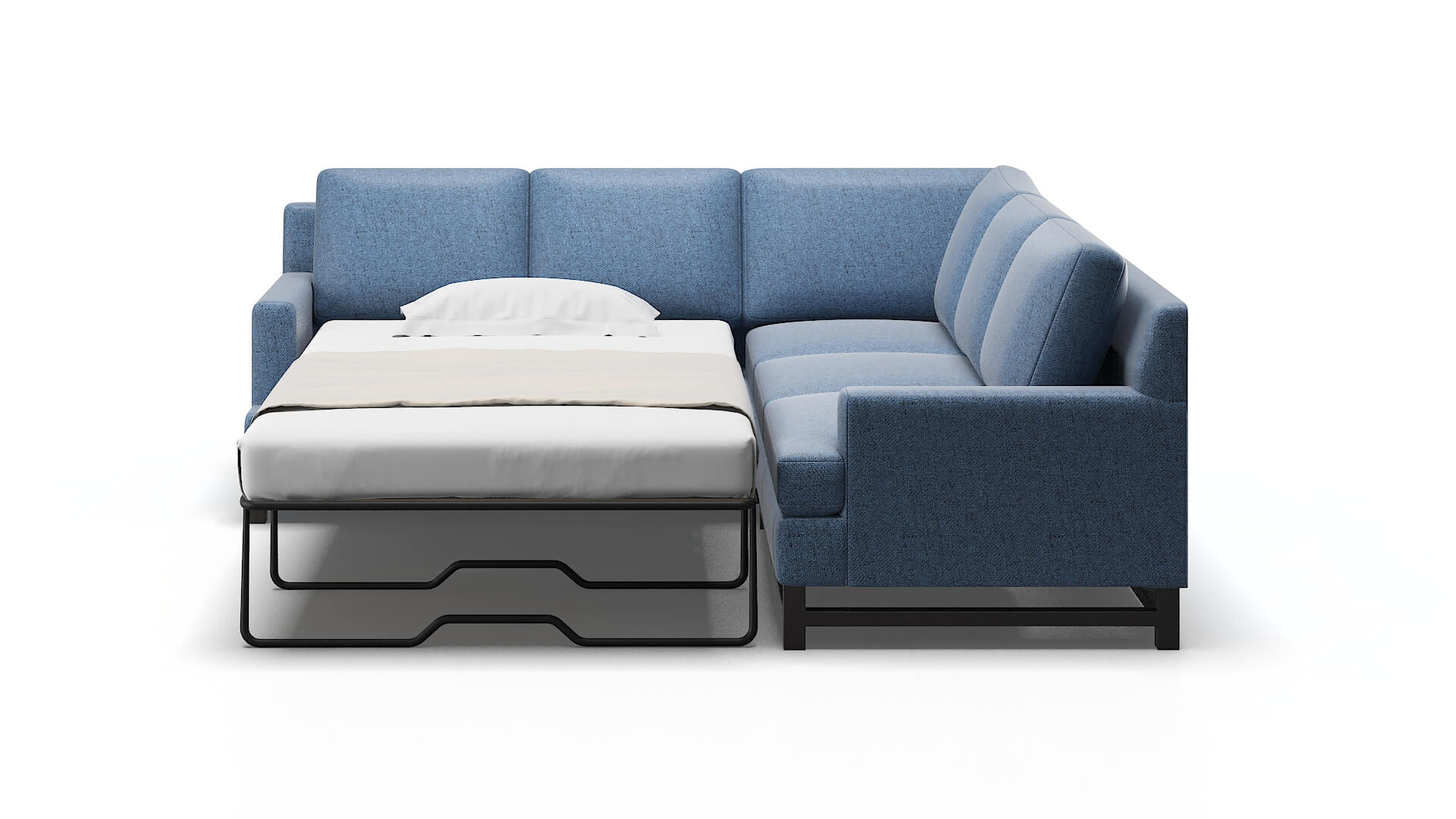Houston Clyde Deep_ocean Sectional Sleeper Espresso legs 1