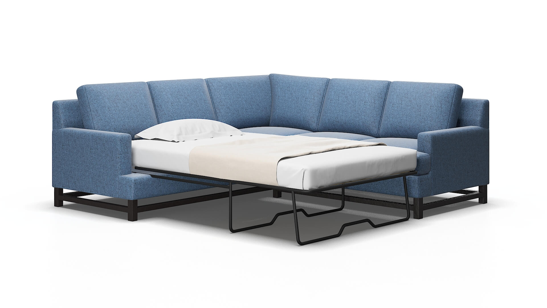 Houston Clyde Deep_ocean Sectional Sleeper espresso legs 2