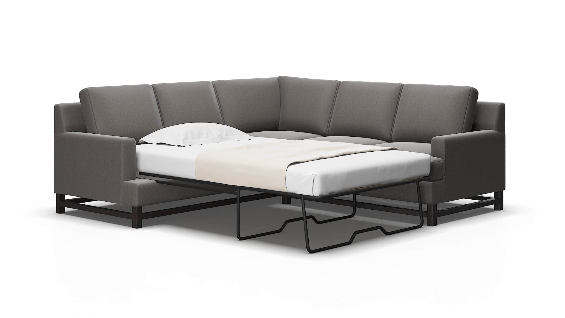 Houston Cosmo charcoal Sectional sleeper Espresso Legs  2