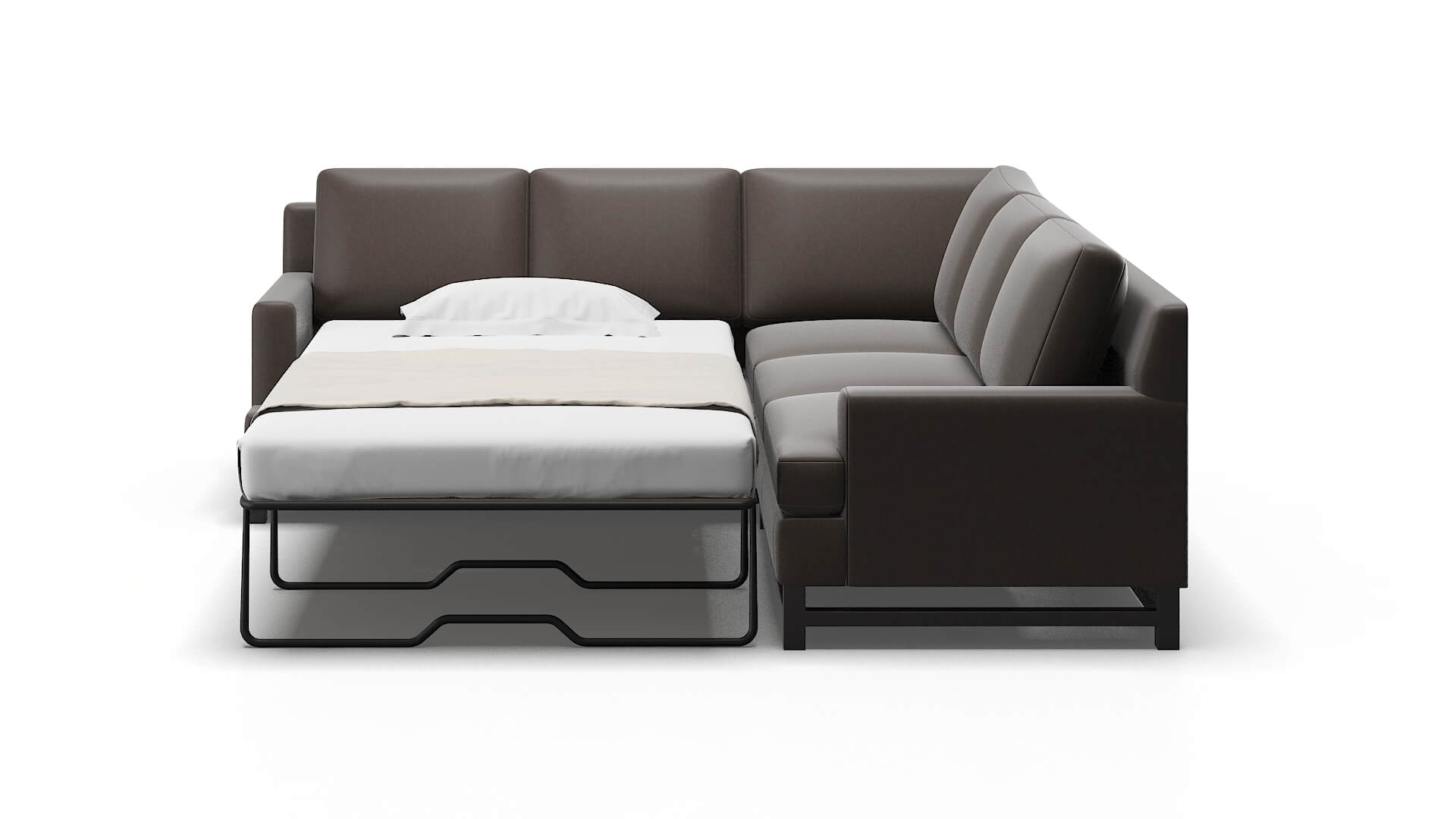 Houston Cosmo Chocolate Sectional Sleeper Espresso legs 1