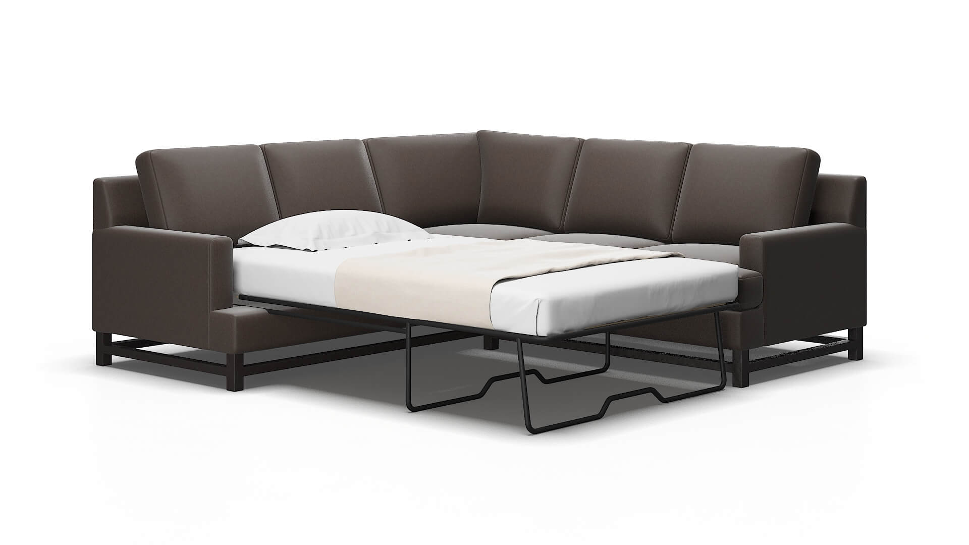 Houston Cosmo chocolate Sectional sleeper Espresso Legs  2
