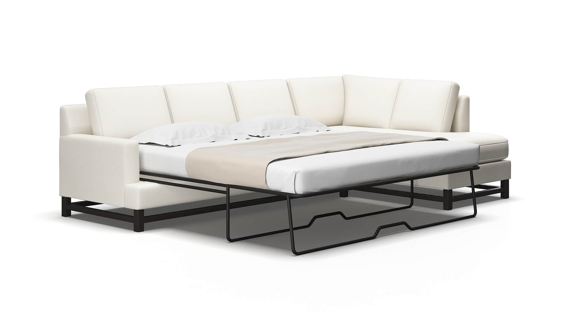 Houston Cosmo Ivory Panel Sleeper Espresso legs 2