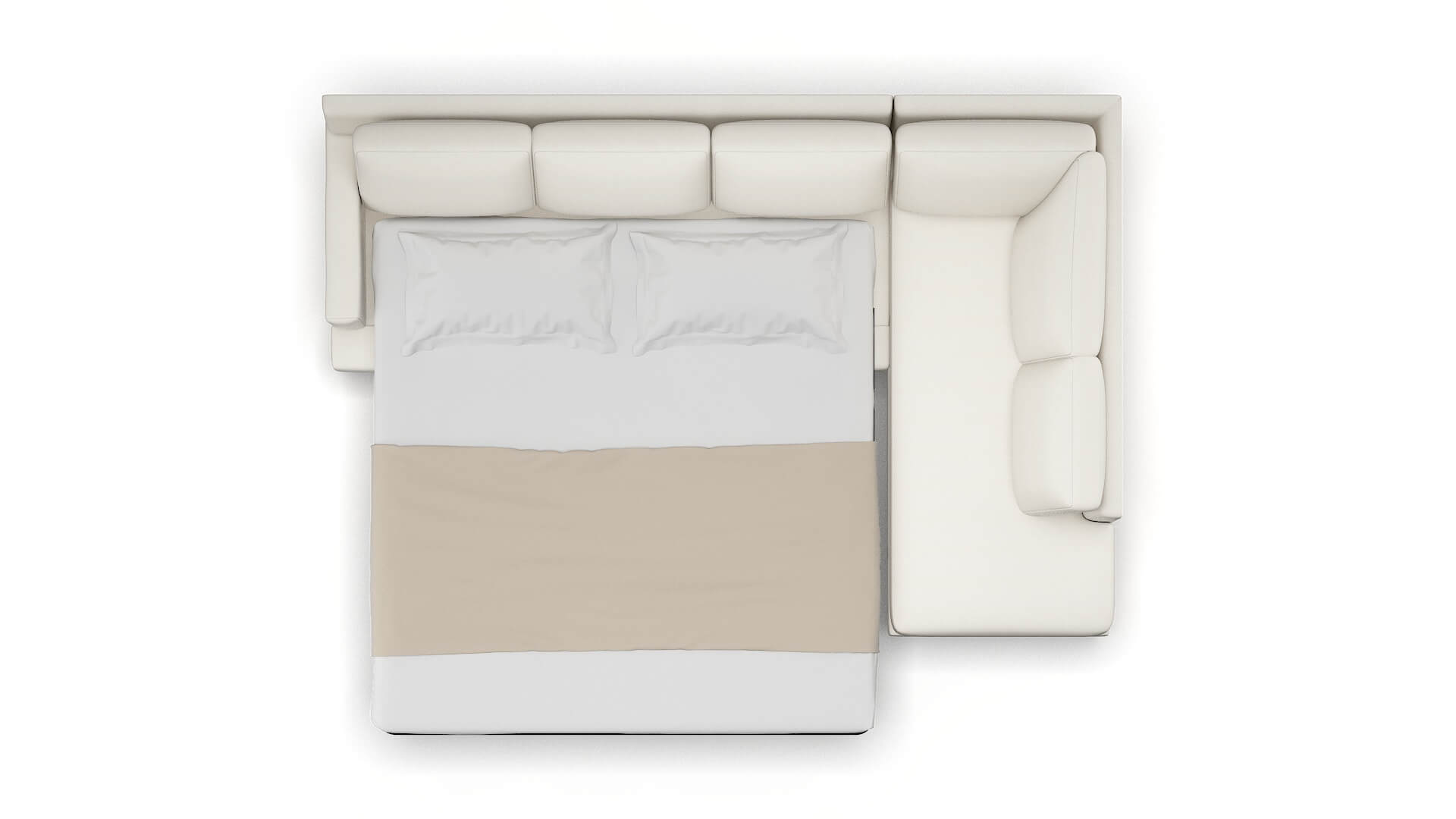 Houston Cosmo Ivory Panel Sleeper Espresso legs 3