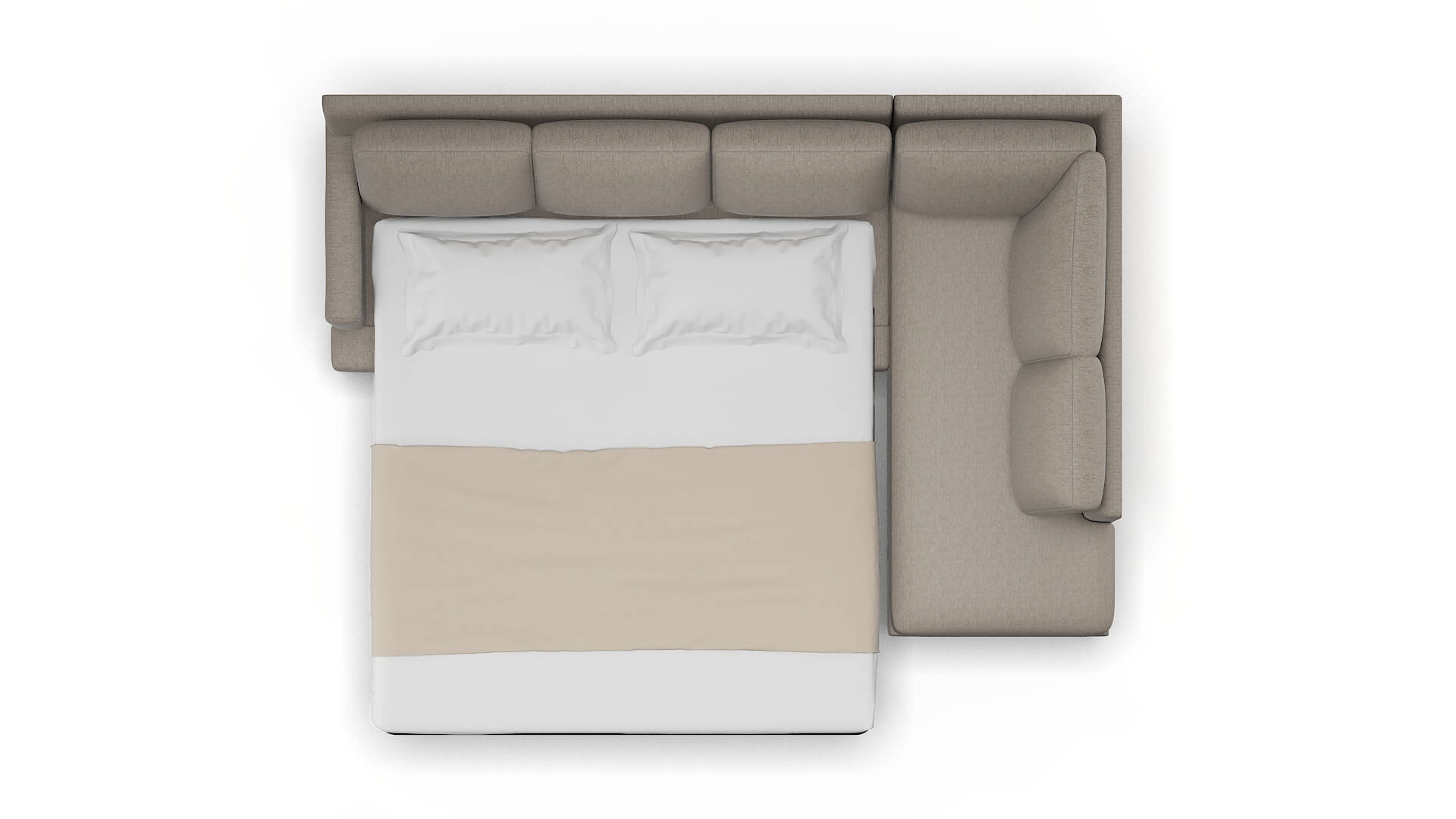 Houston Cosmo Taupe Panel Sleeper Espresso legs 3