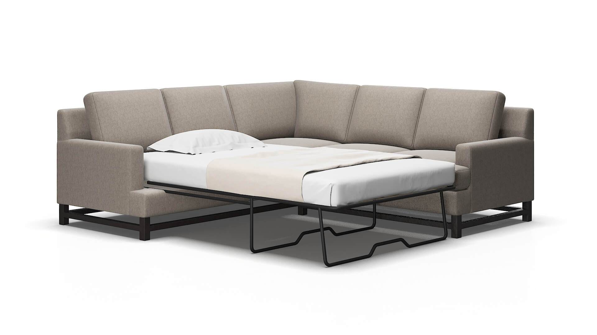 Houston Cosmo taupe Sectional sleeper Espresso Legs  2