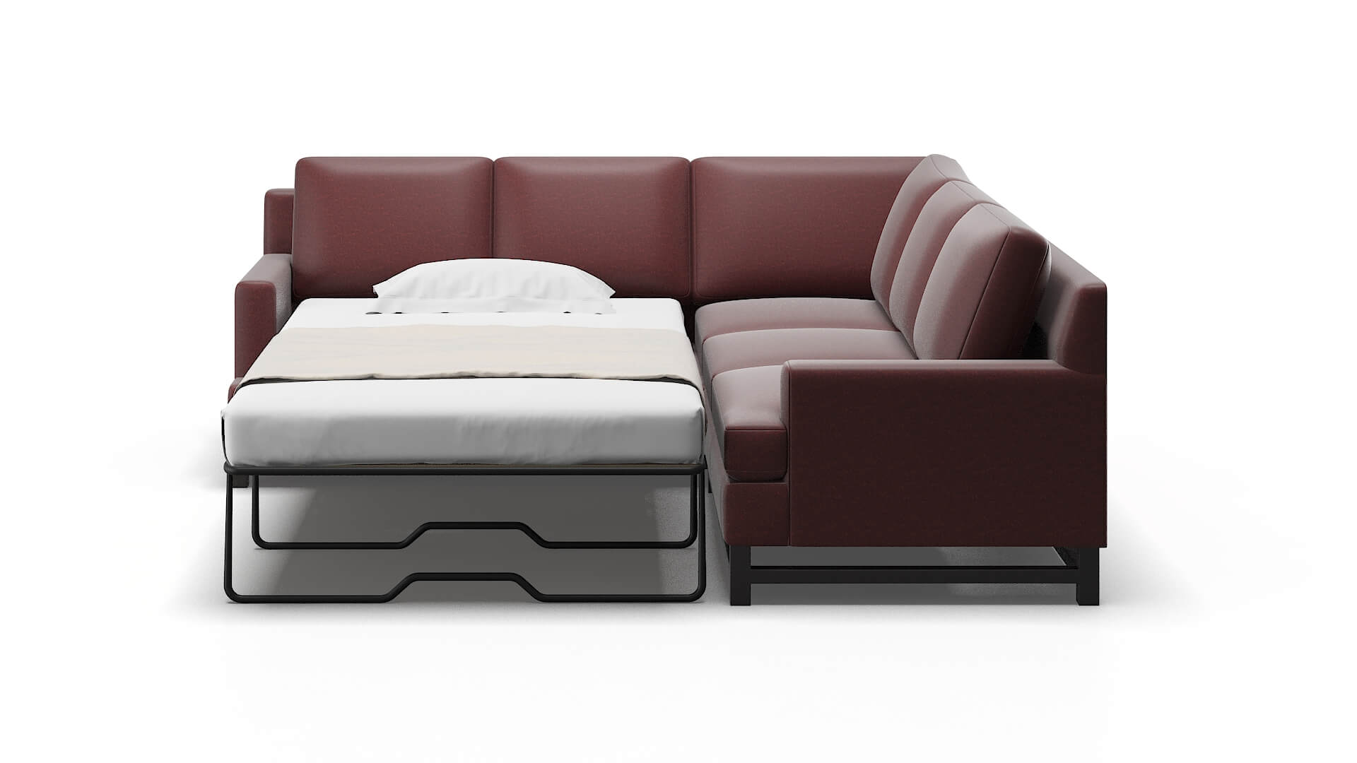 Houston Derby Berry Sectional Sleeper Espresso legs 1