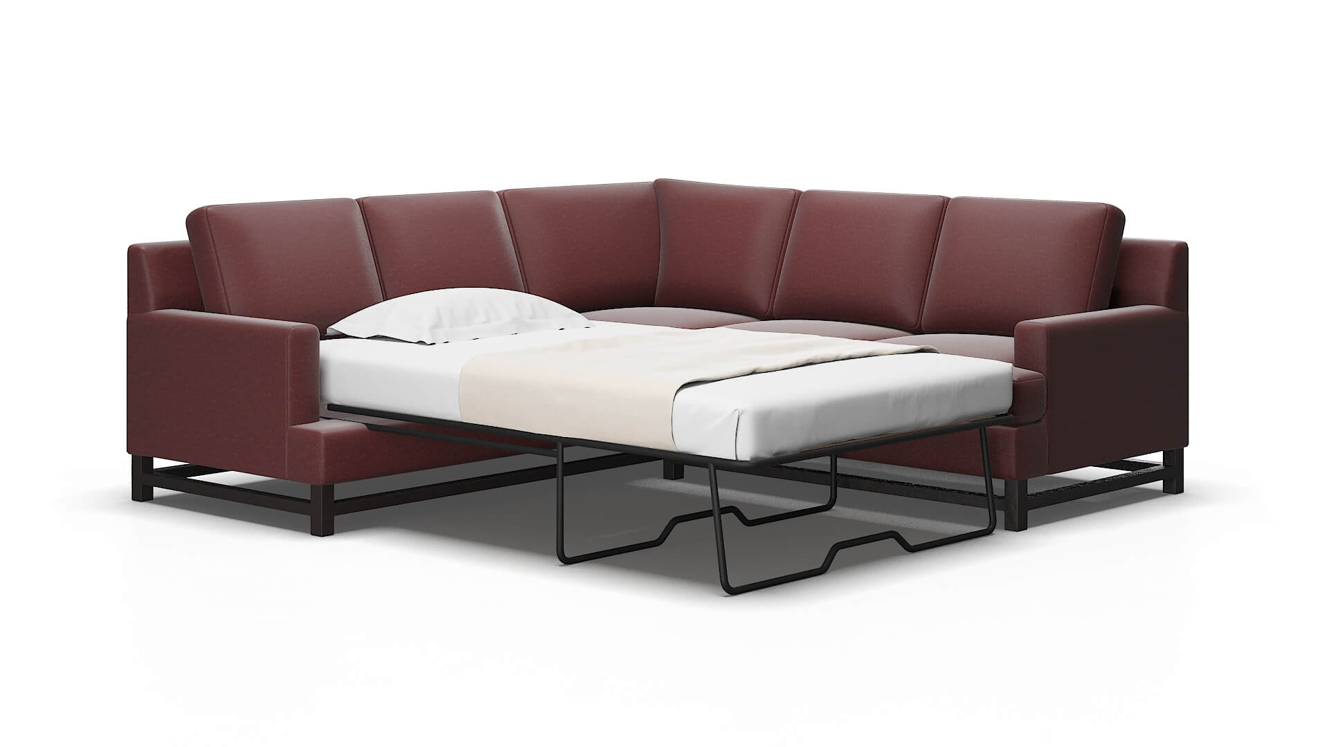 Houston Derby Berry Sectional Sleeper Espresso legs 2