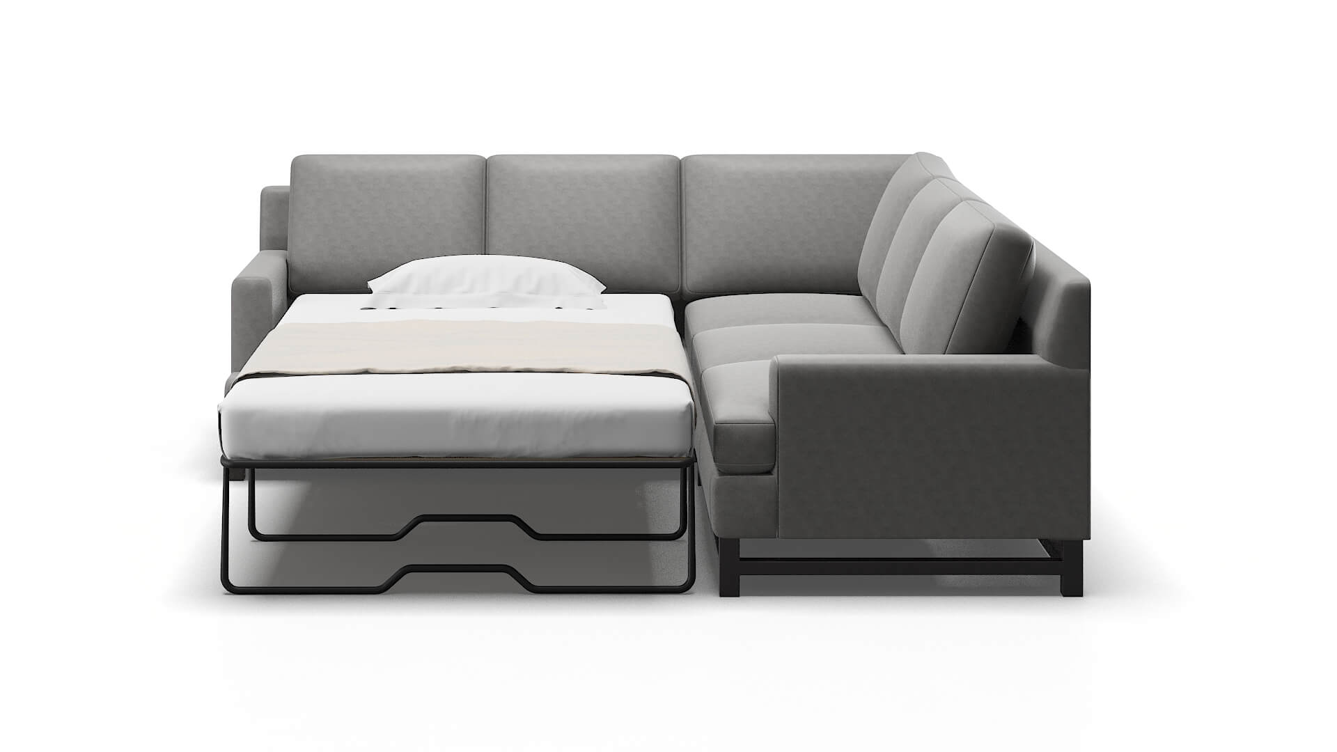 Houston Dream_d Charcoal Sectional Sleeper Espresso legs 1