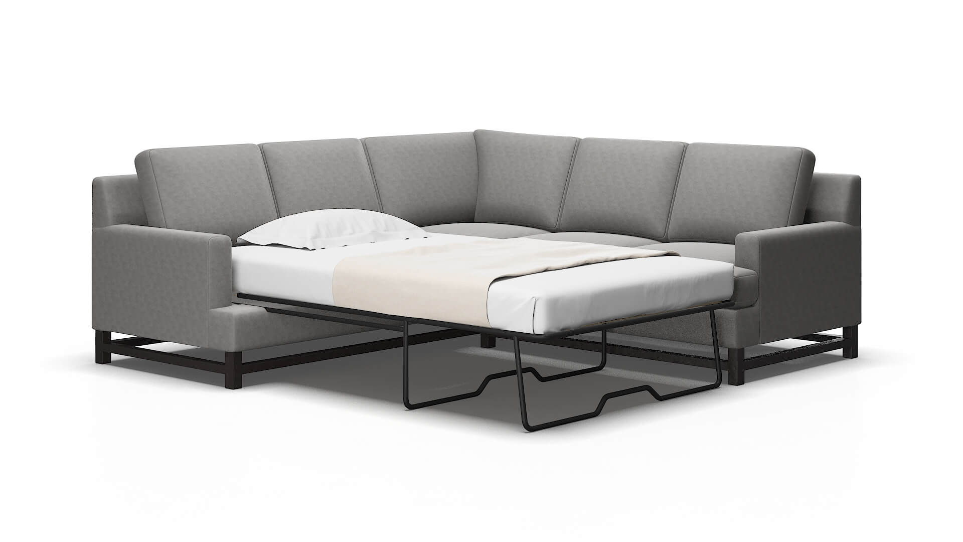 Houston Dream_d charcoal Sectional sleeper Espresso Legs  2
