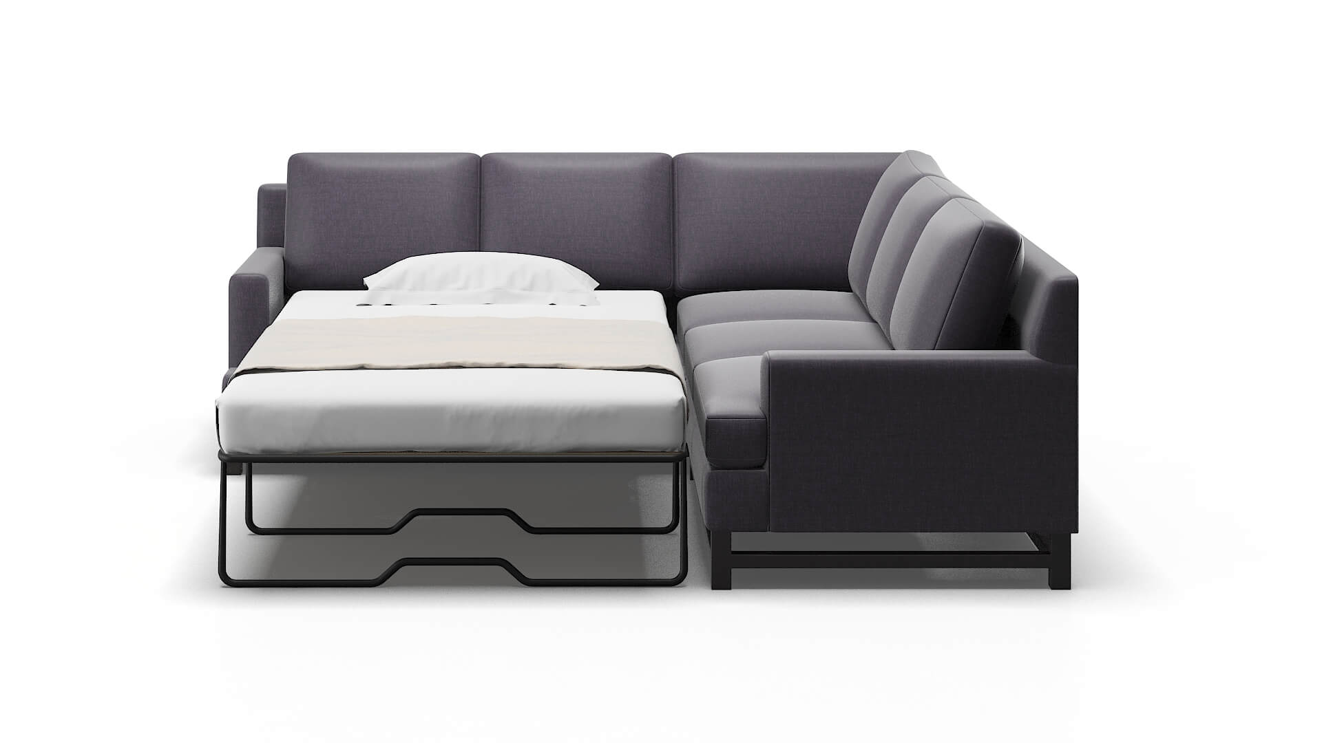 Houston Durham Ink Sectional Sleeper Espresso legs 1