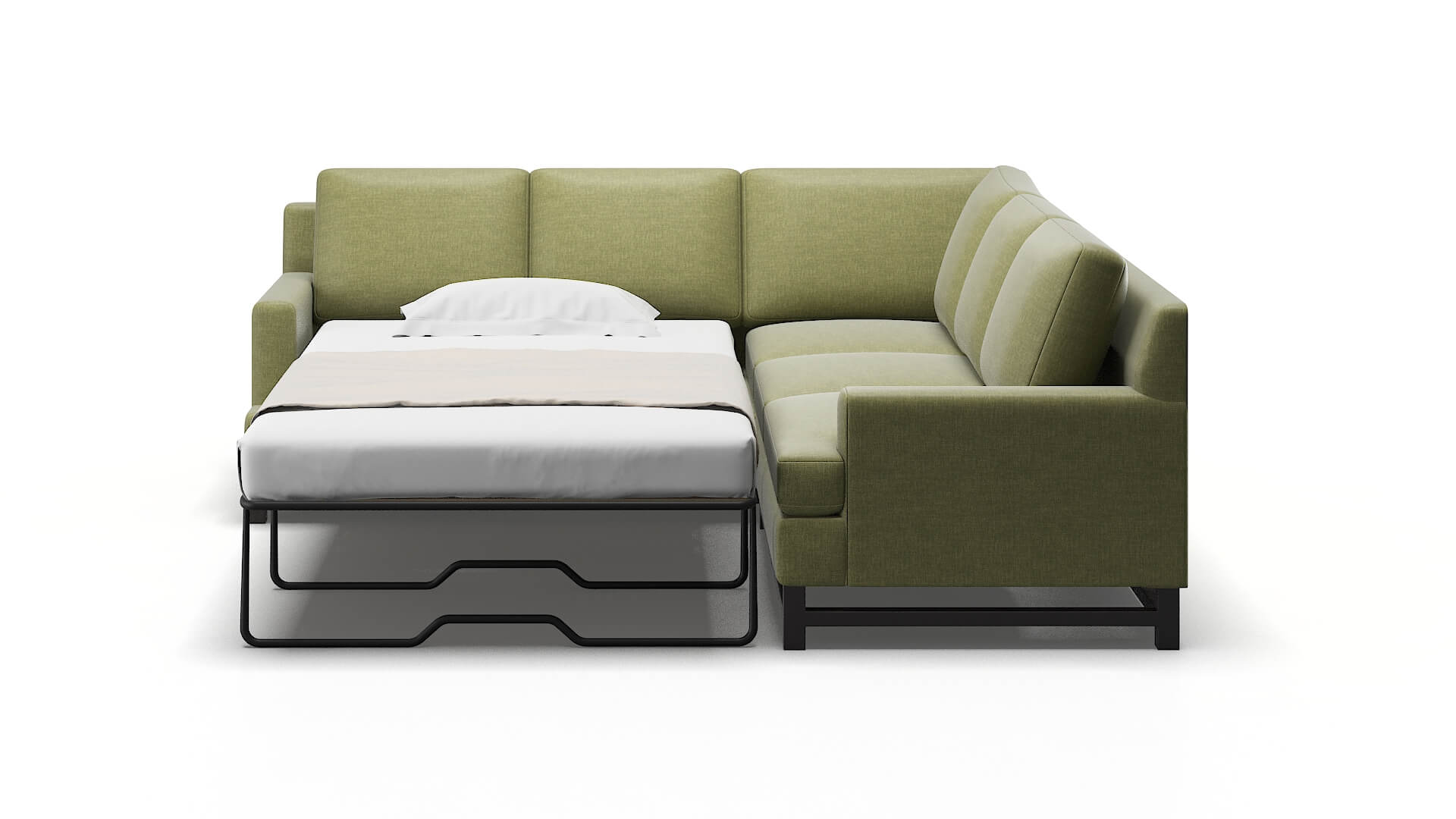 Houston Durham Lime Sectional Sleeper Espresso legs 1