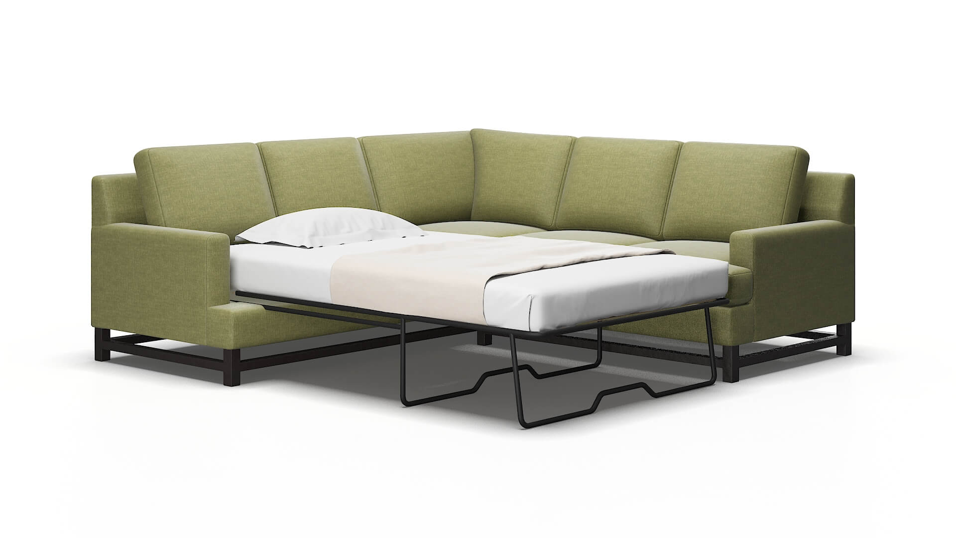 Houston Durham Lime Sectional Sleeper Espresso legs 2