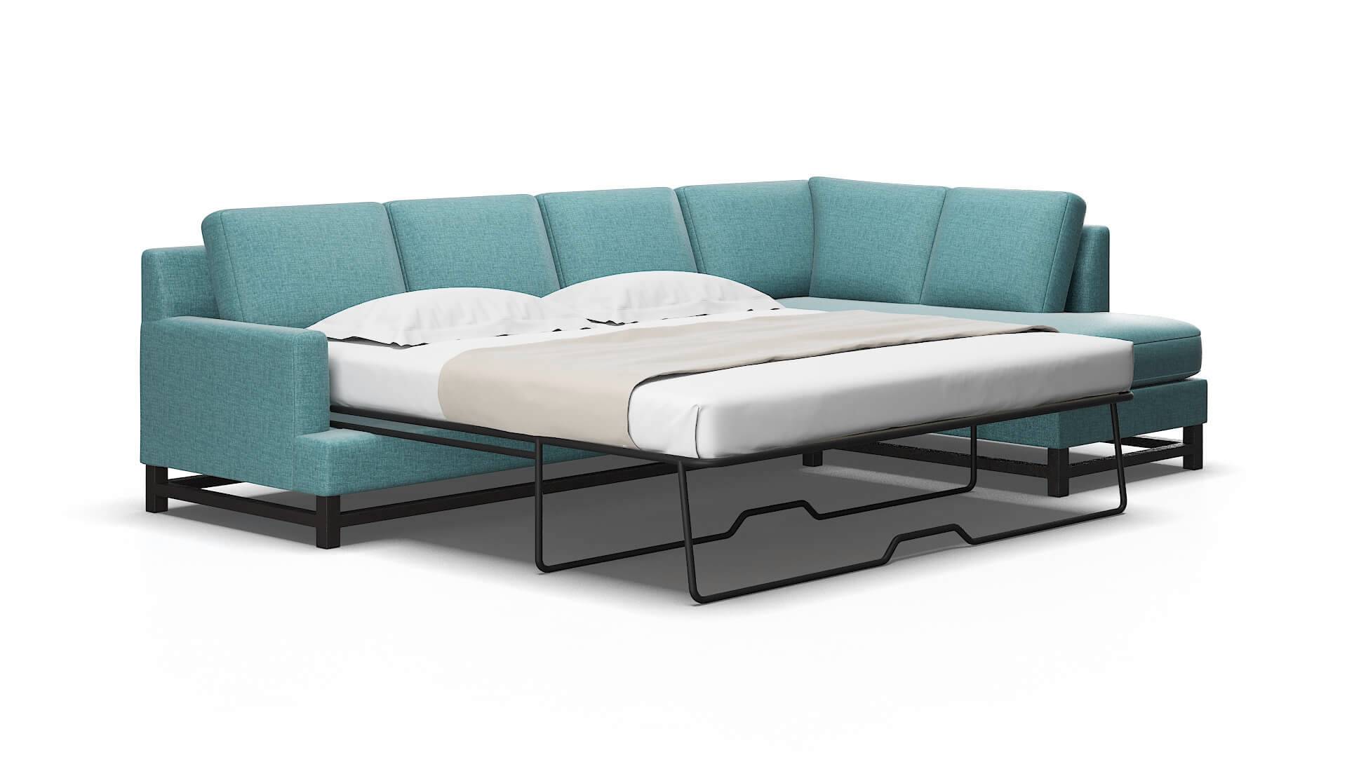 Houston Elliot Teal Panel Sleeper espresso legs 2