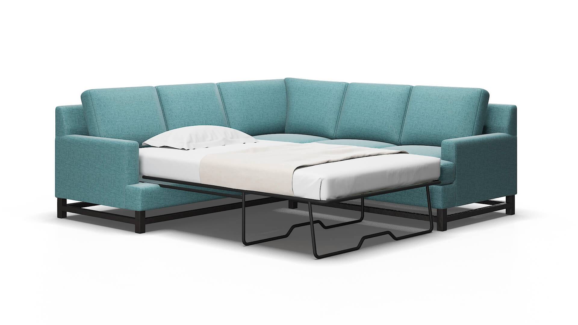 Houston Elliot Teal Sectional Sleeper espresso legs 2
