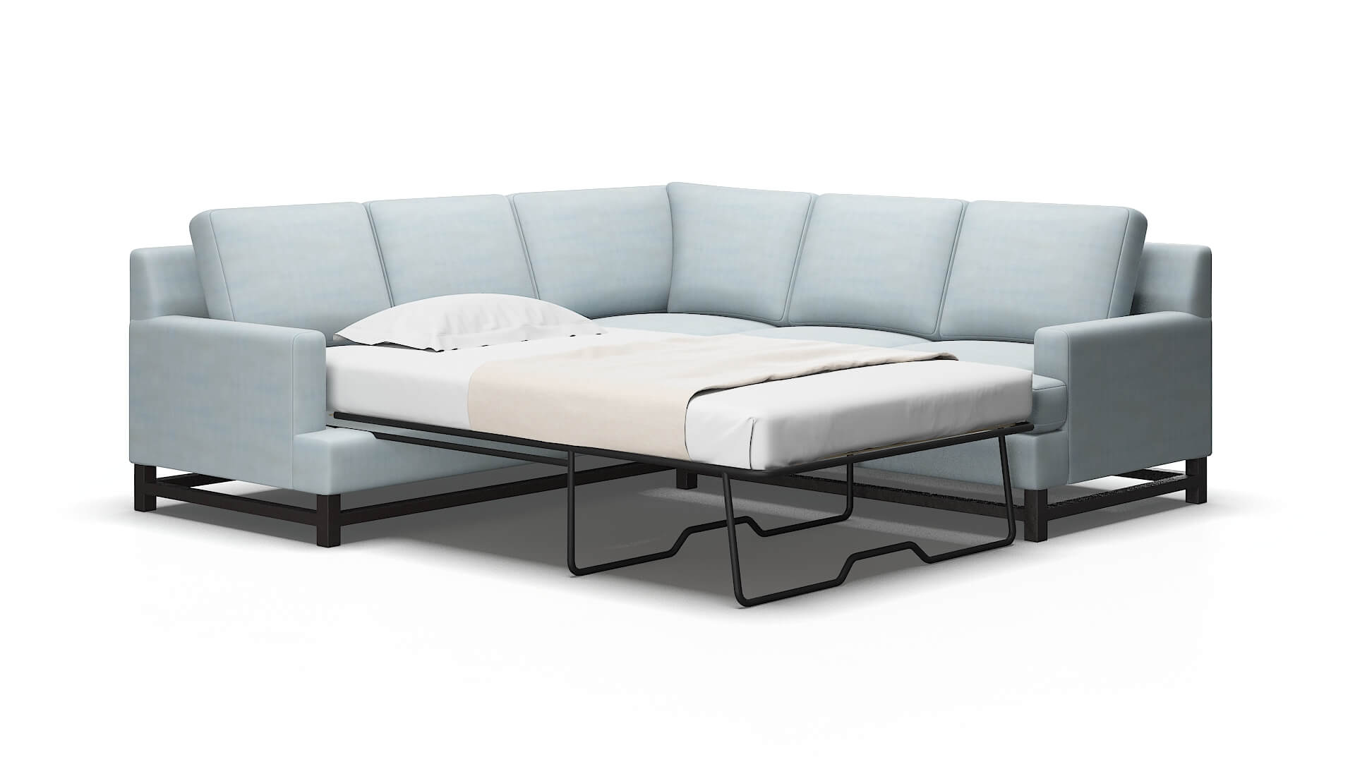 Houston Hathaway Aqua Sectional Sleeper Espresso legs 2
