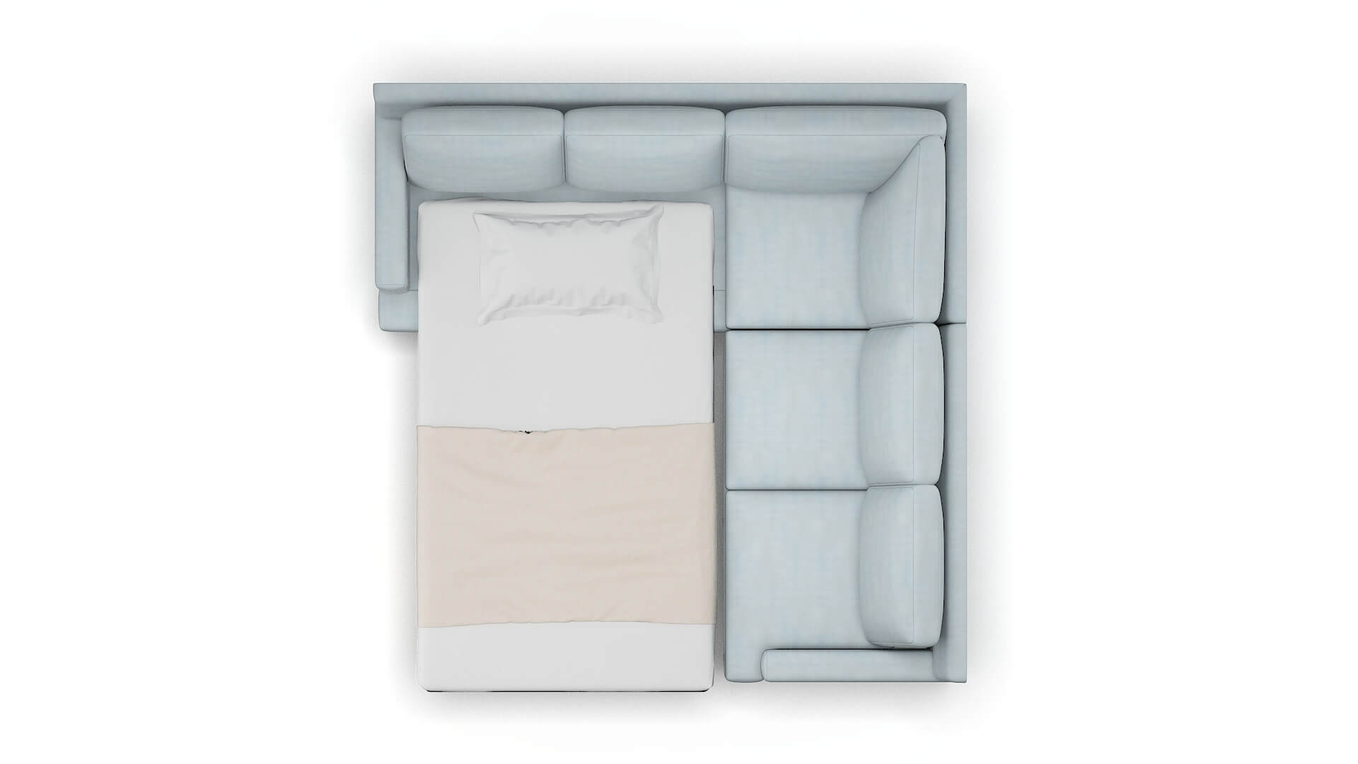 Houston Hathaway Aqua Sectional Sleeper Espresso legs 3