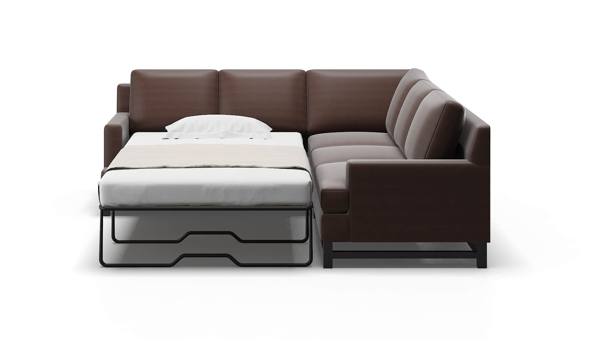 Houston Insight Cafe Sectional Sleeper Espresso legs 1