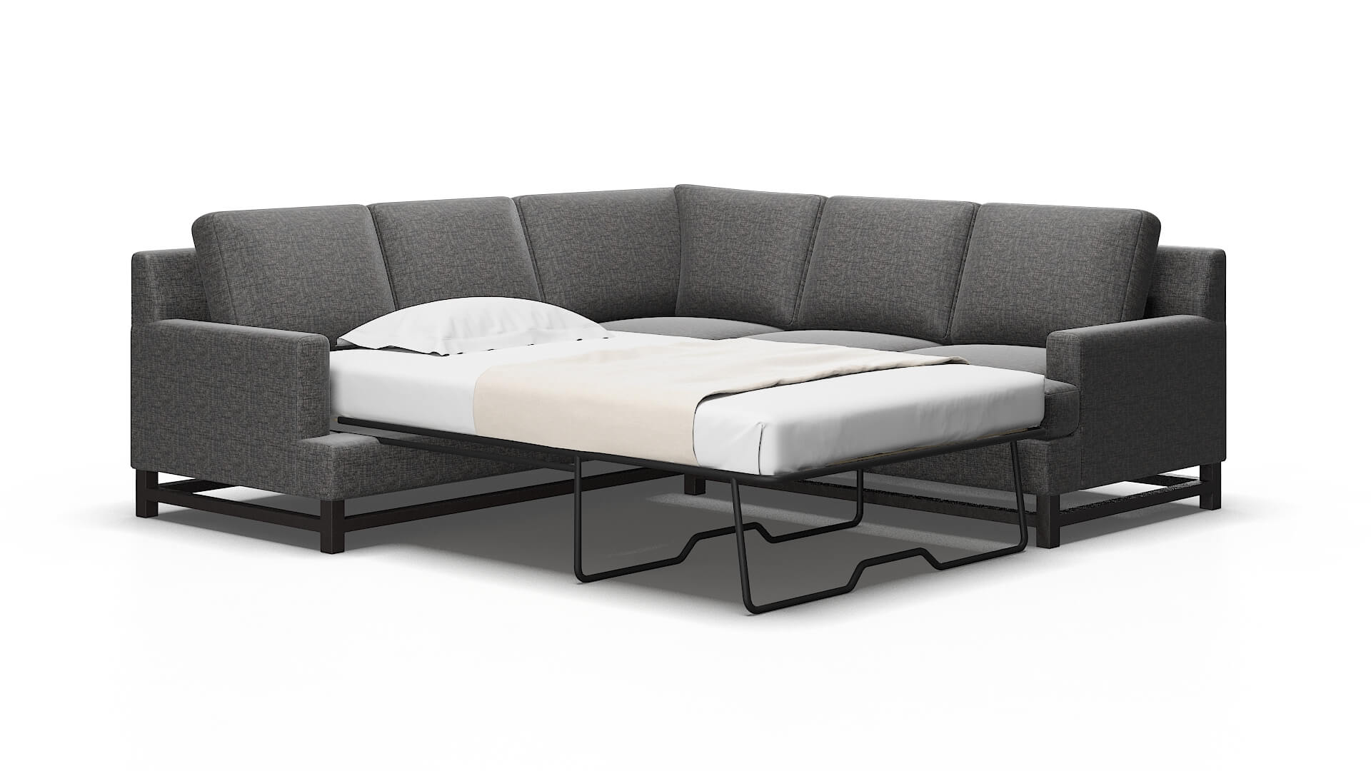 Houston Insight Charcoal Sectional Sleeper Espresso legs 2