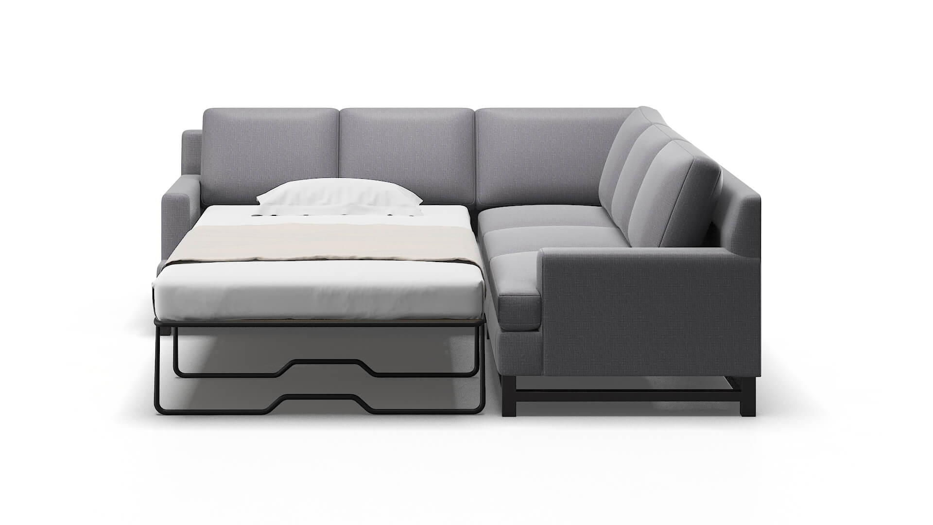 Houston Insight Denim Sectional Sleeper Espresso legs 1