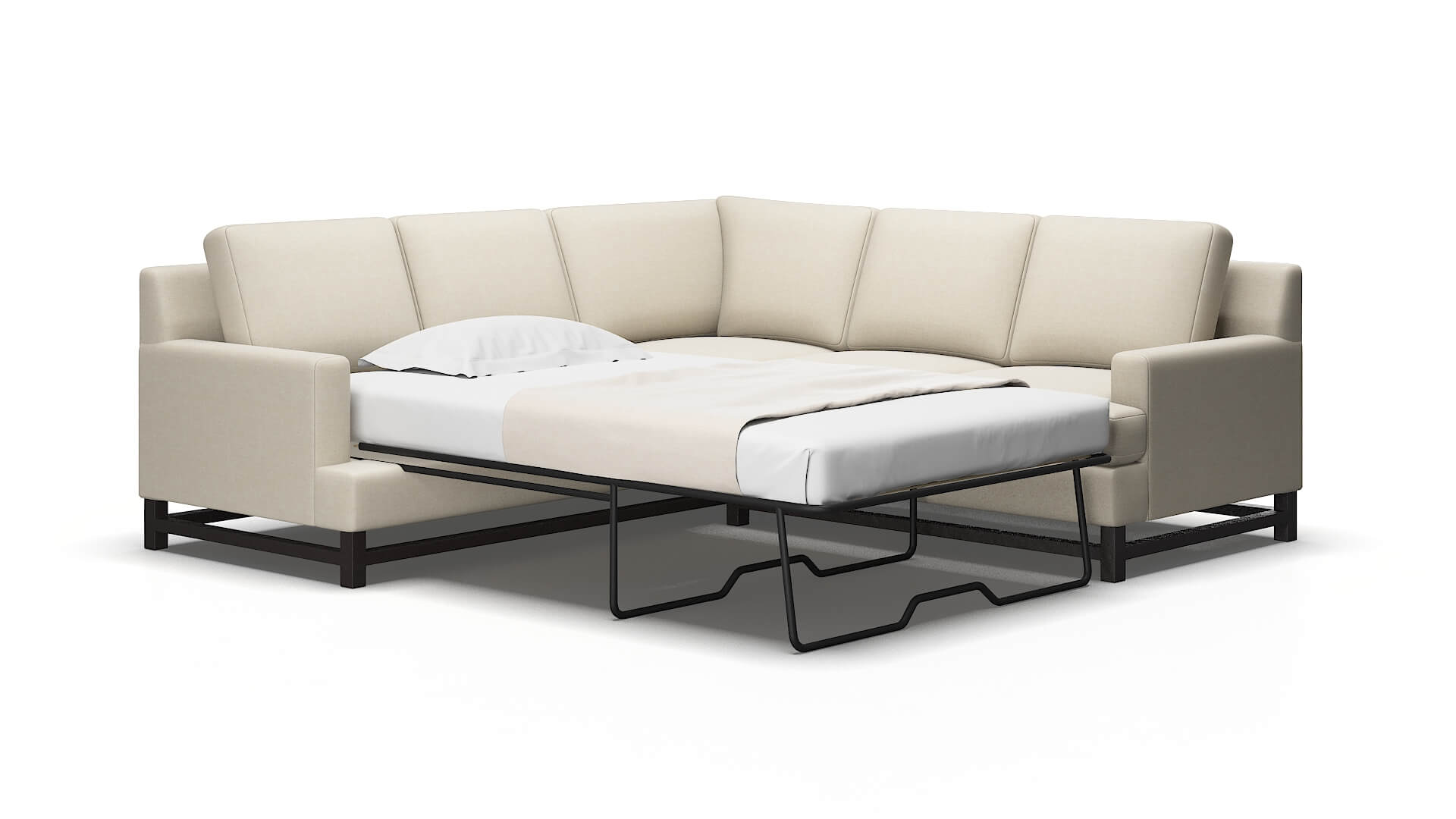 Houston Keylargo almond Sectional sleeper Espresso Legs  2