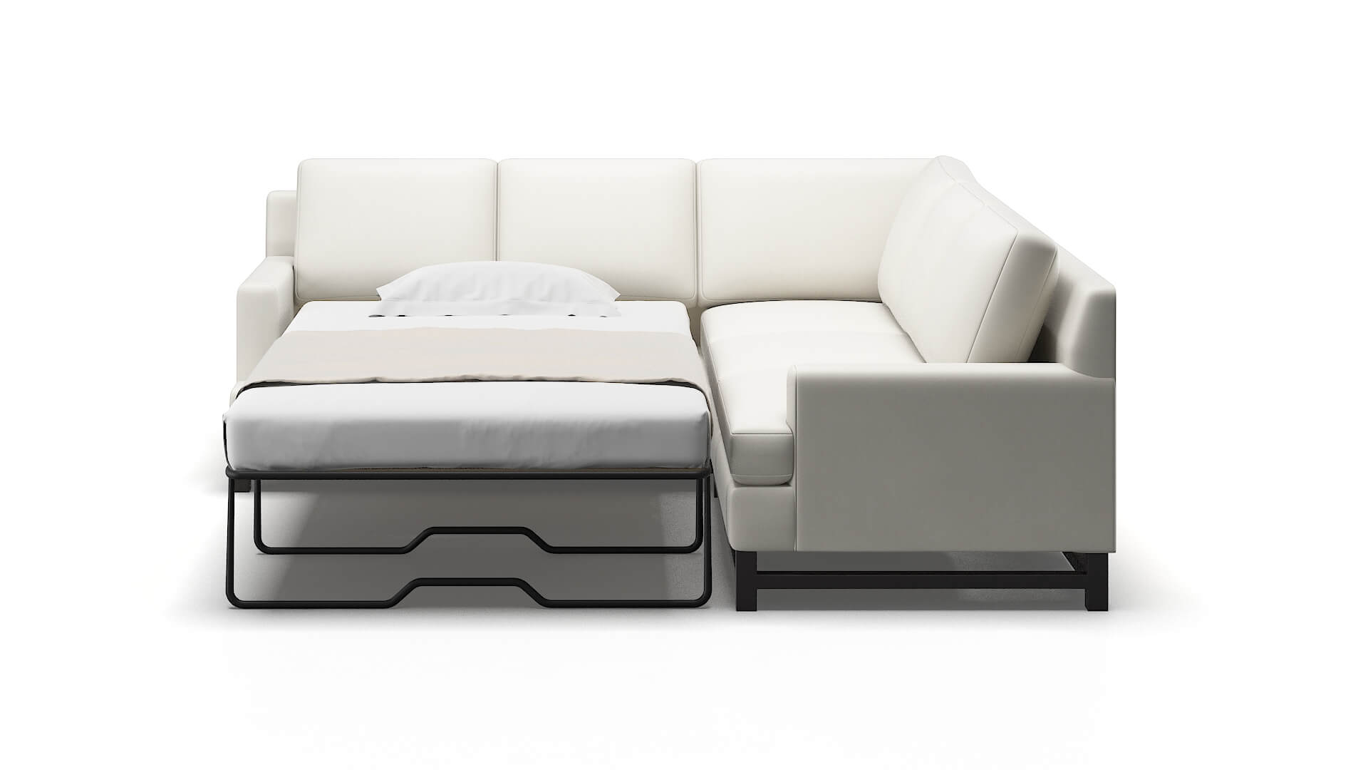 Houston Keylargo Oatmeal Sectional Sleeper Espresso legs 1