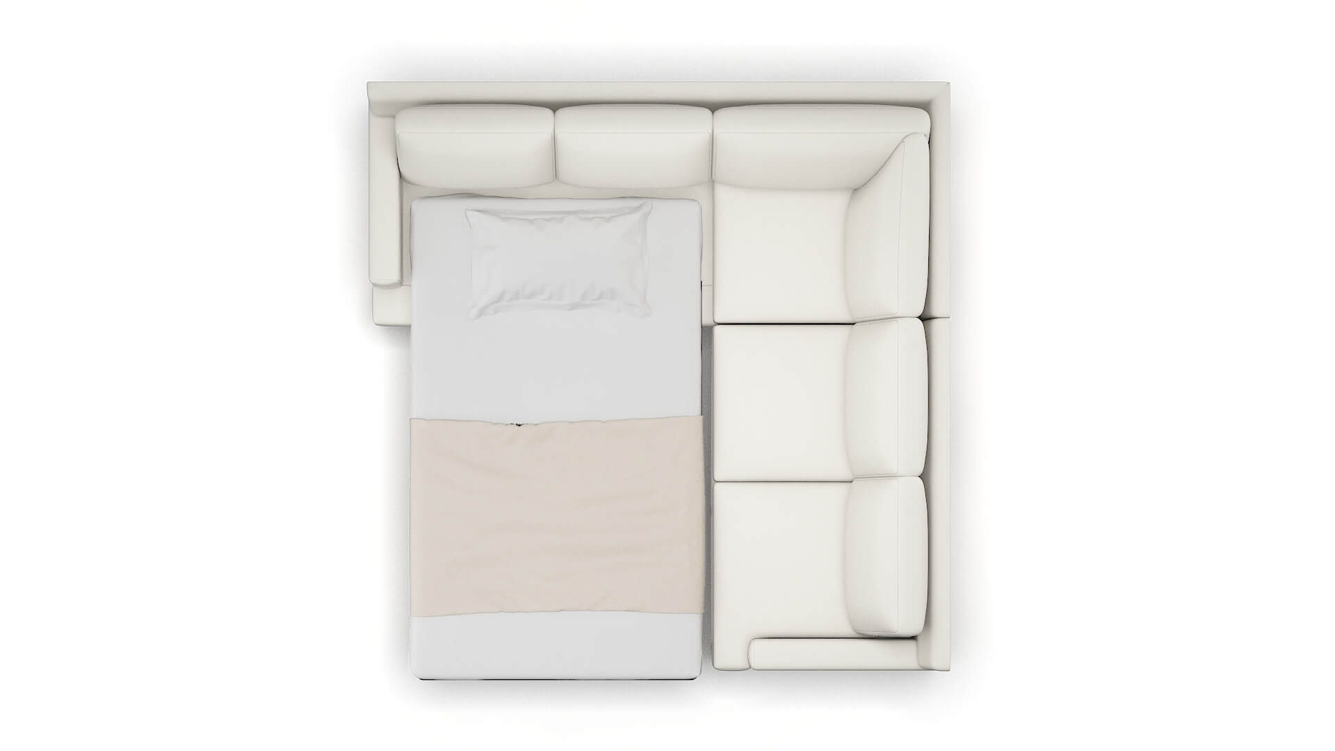 Houston Keylargo Oatmeal Sectional Sleeper Espresso legs 3