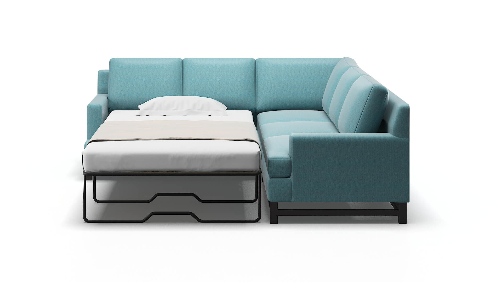 Houston Lana Peacock Sectional Sleeper Espresso legs 1