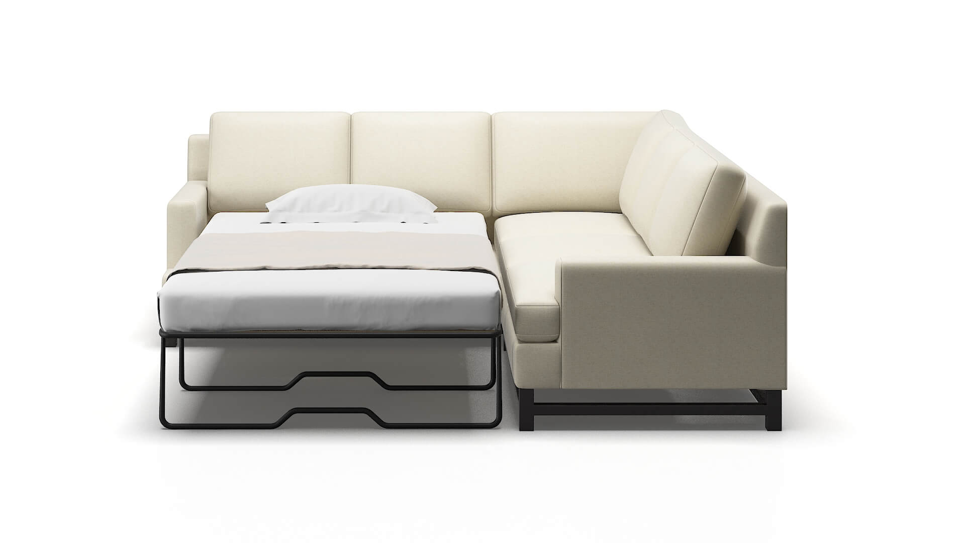 Houston Lana Sand Sectional Sleeper Espresso legs 1