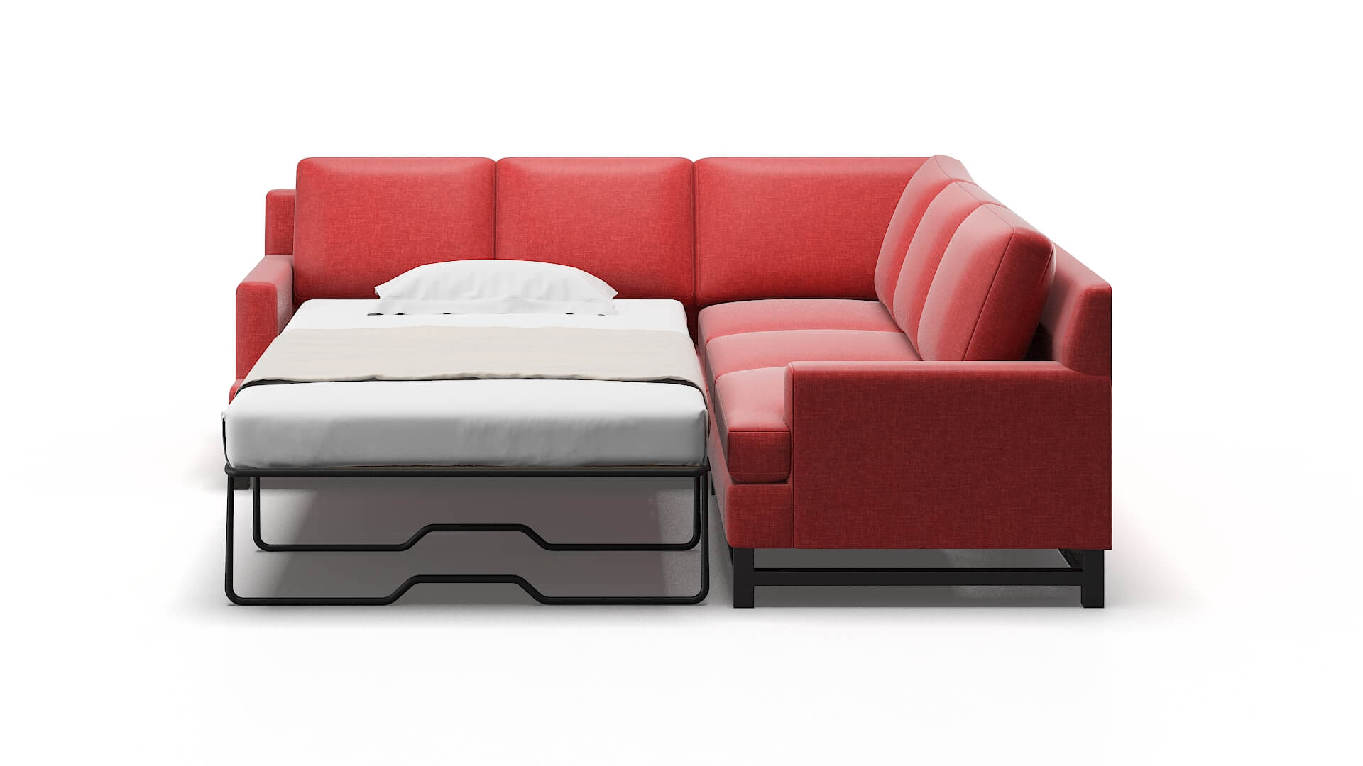 Houston Leslie Poppy Sectional Sleeper Espresso legs 1
