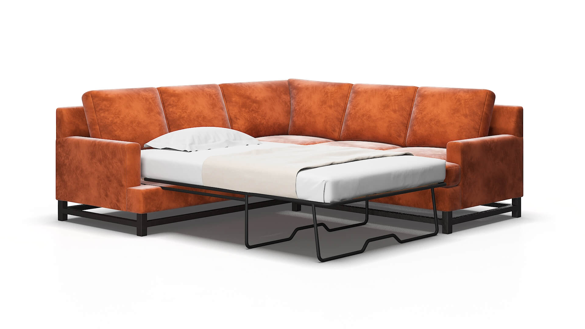 Houston Loft copper Sectional sleeper Espresso Legs  2