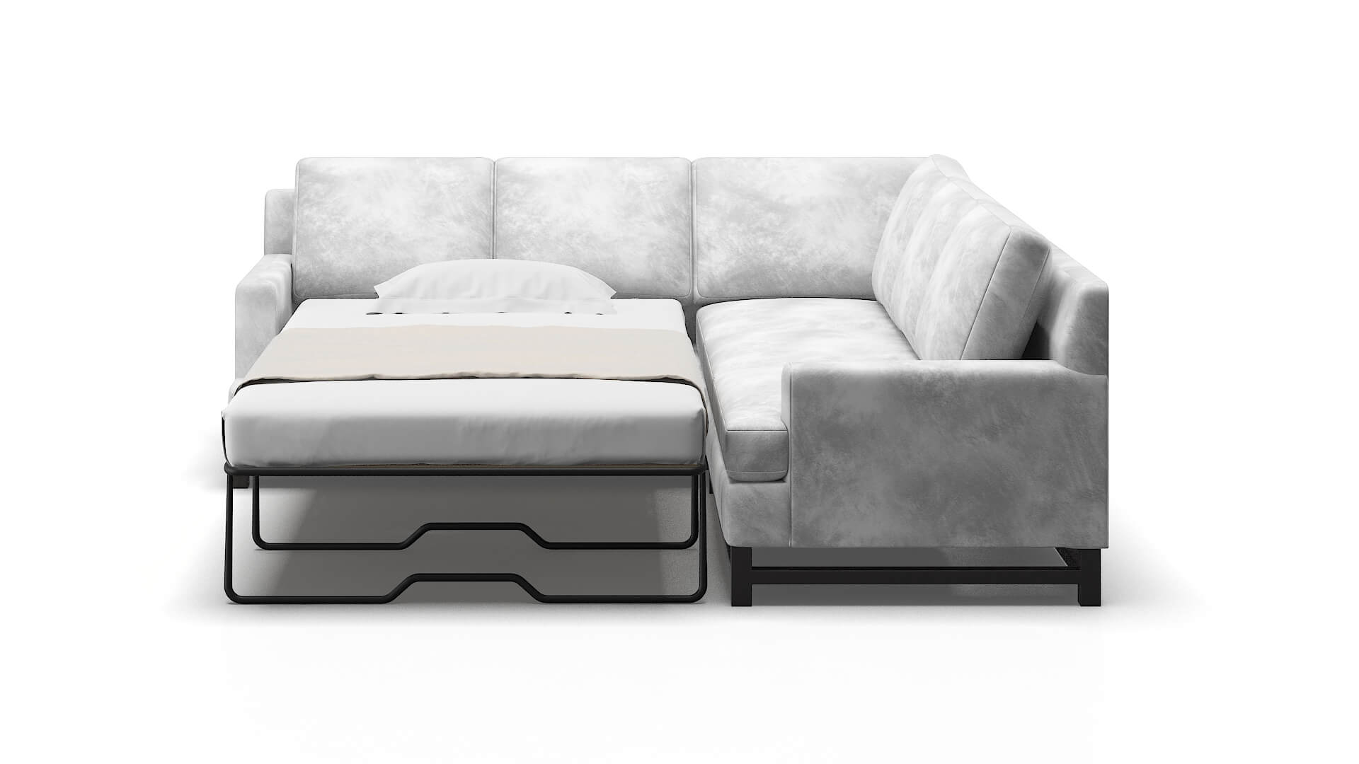 Houston Loft Snowfall Sectional Sleeper Espresso legs 1