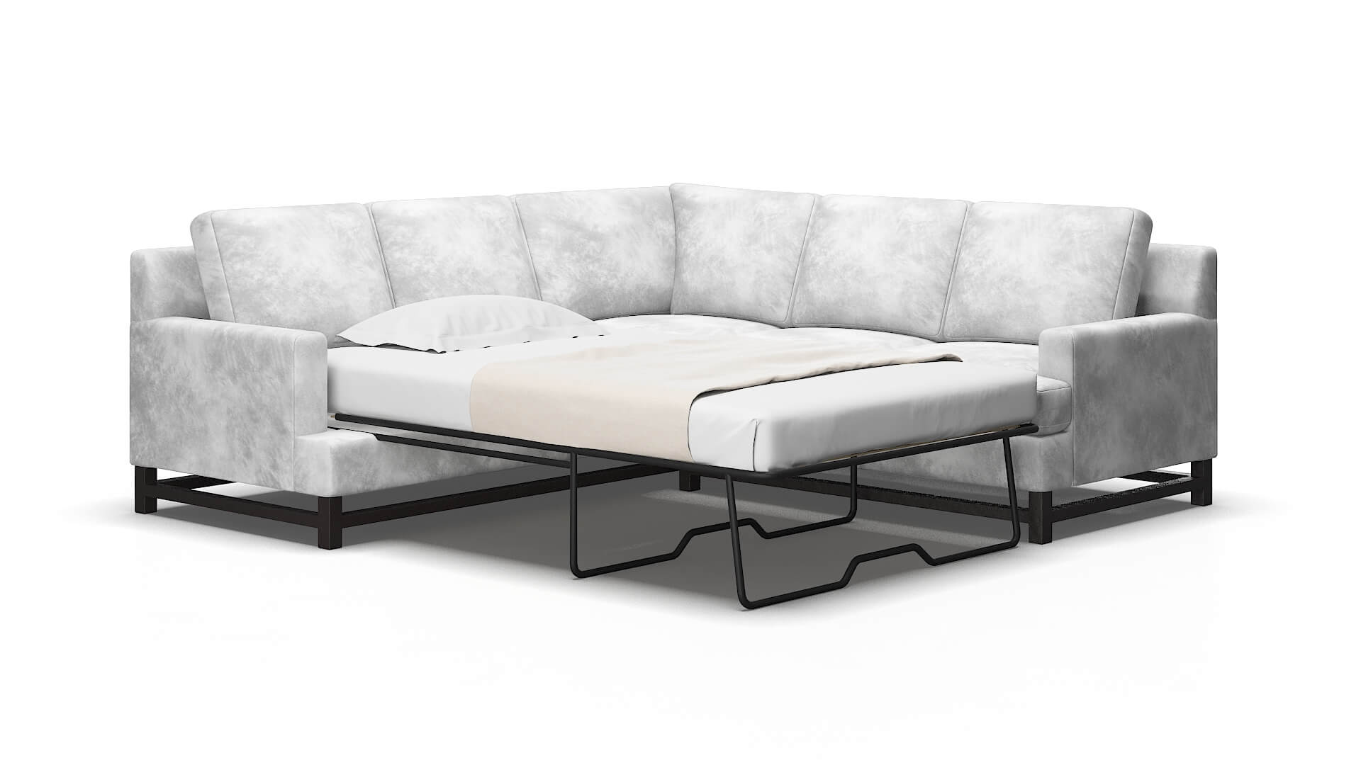 Houston Loft Snowfall Sectional Sleeper Espresso legs 2