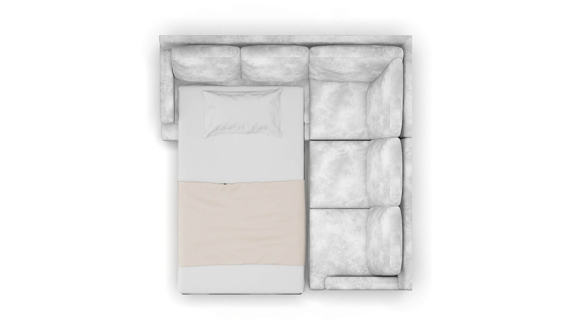 Houston Loft Snowfall Sectional Sleeper Espresso legs 3