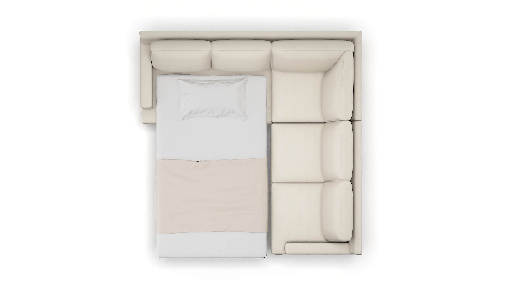 Houston Malibu Linen Sectional Sleeper Espresso legs 3