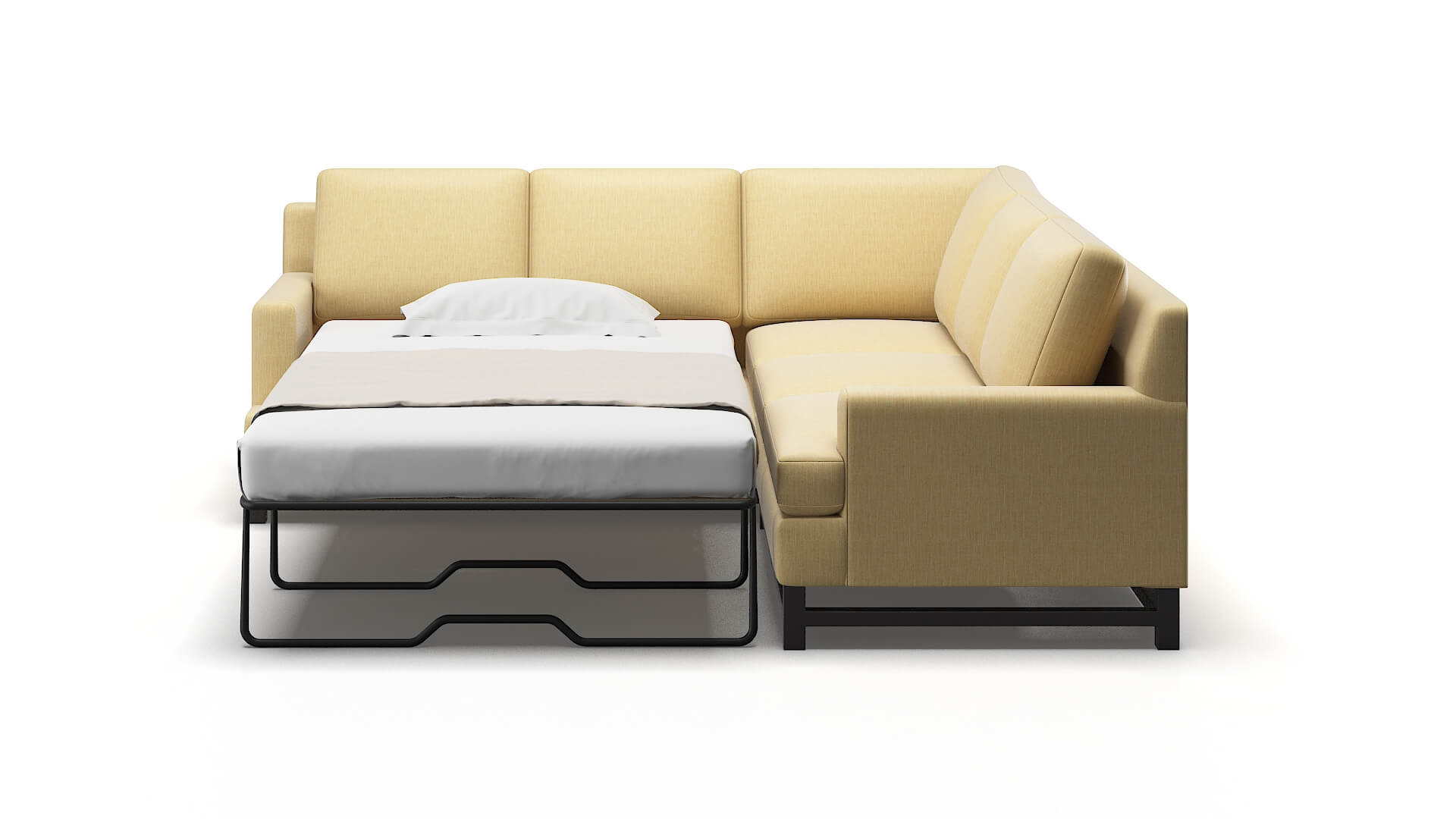 Houston Malibu Maize Sectional Sleeper Espresso legs 1