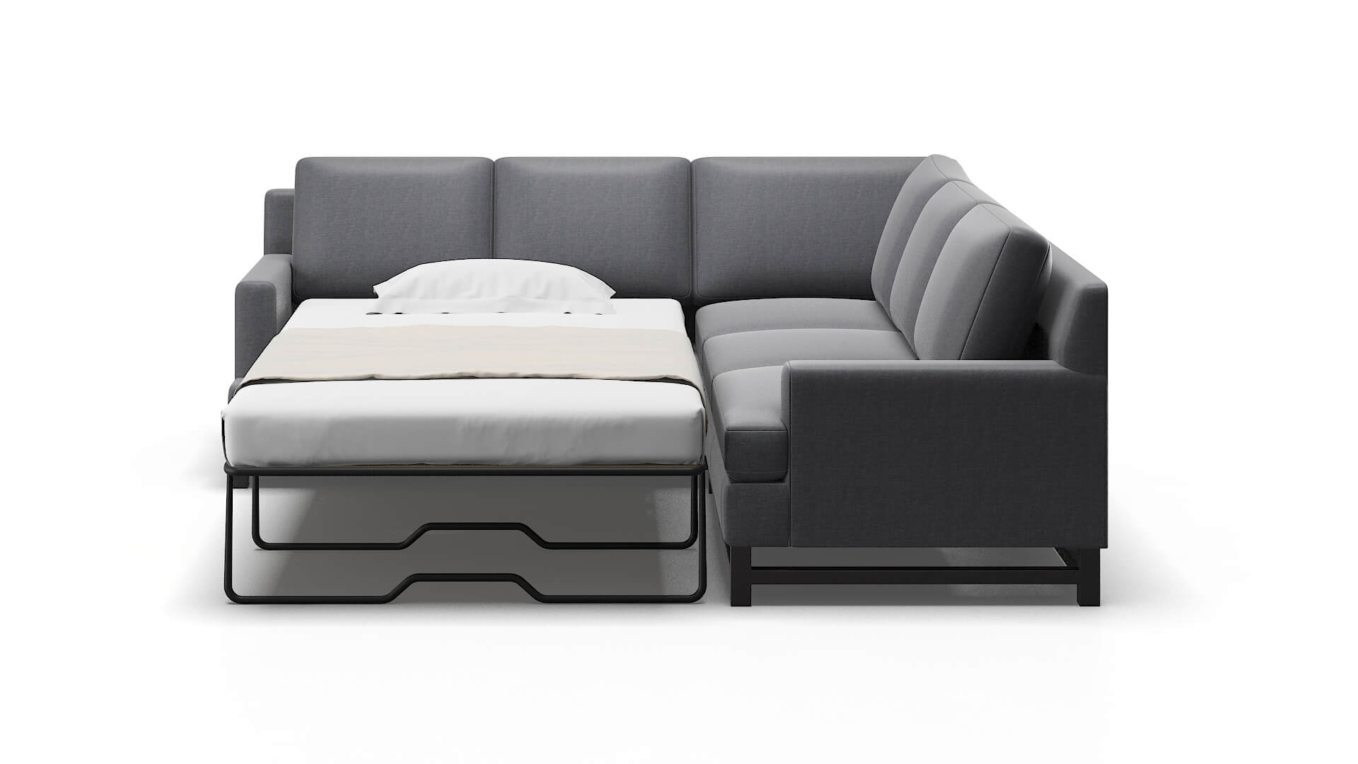 Houston Notion Graphite Sectional Sleeper Espresso legs 1