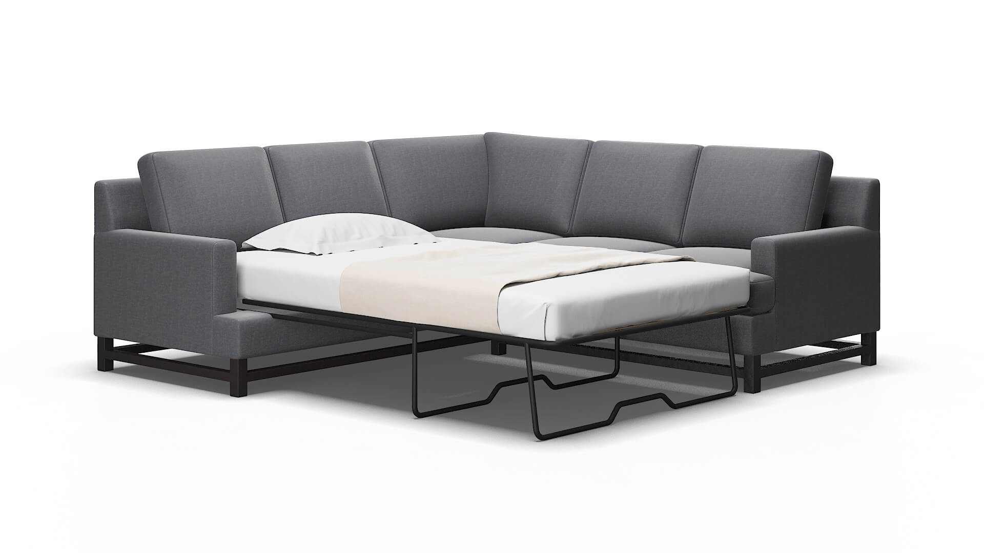 Houston Notion Graphite Sectional Sleeper Espresso legs 2