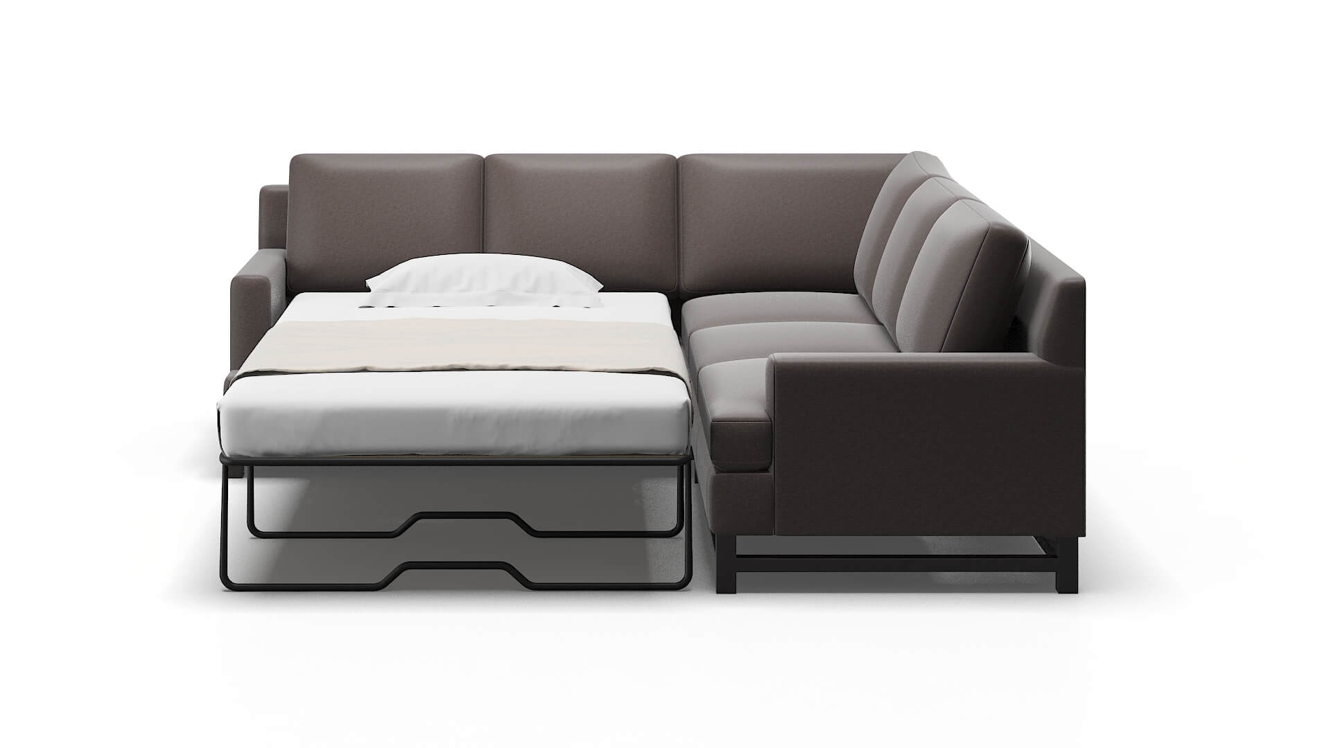 Houston Oscar Chocolate Sectional Sleeper Espresso legs 1