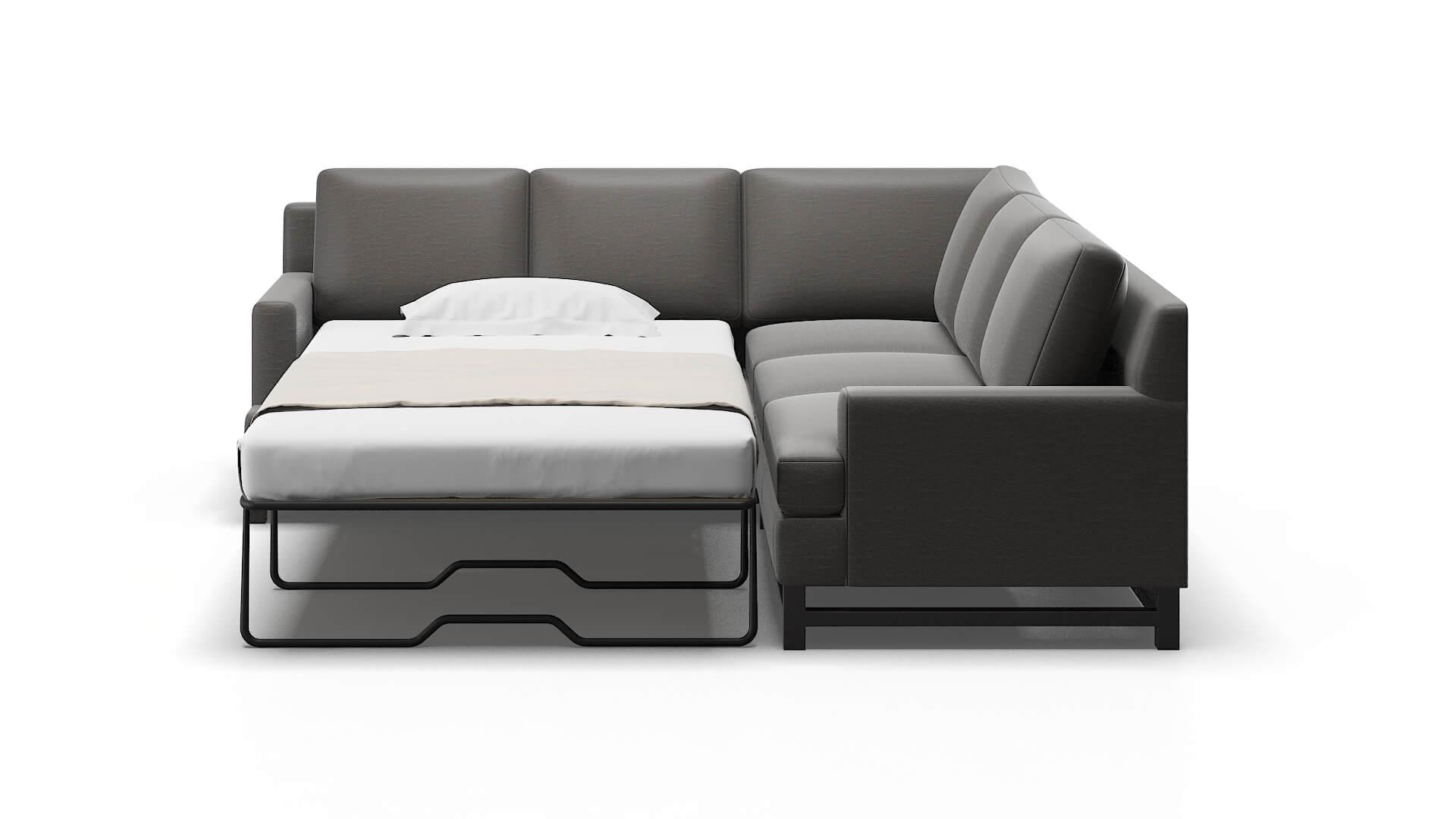 Houston Oscar Grey Sectional Sleeper Espresso legs 1