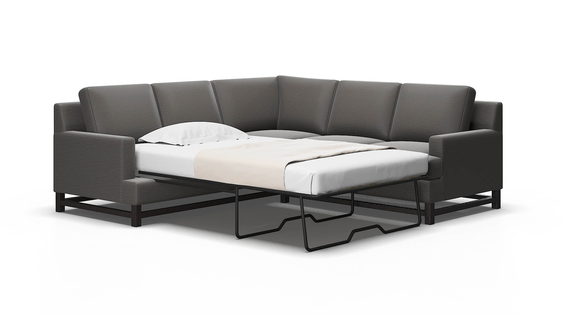Houston Oscar grey Sectional sleeper Espresso Legs  2