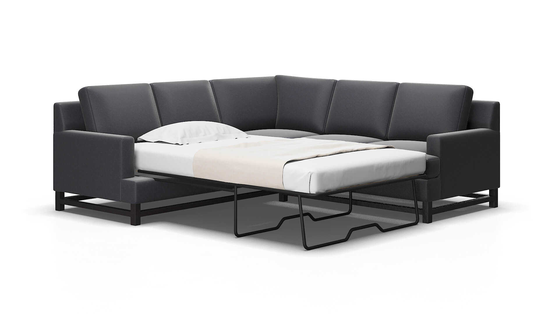 Houston Parker charcoal Sectional sleeper Espresso Legs  2