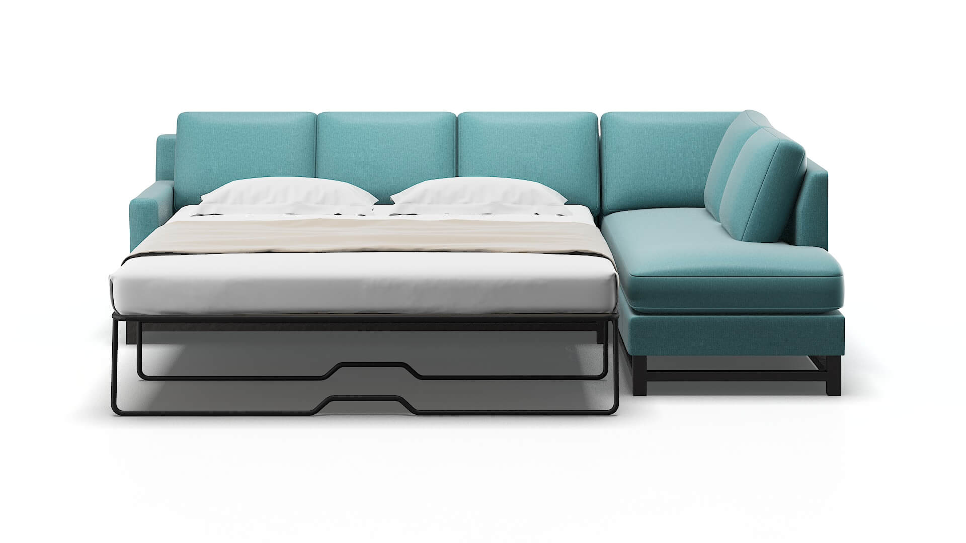 Houston Parker Turquoise Panel Sleeper Espresso legs 1