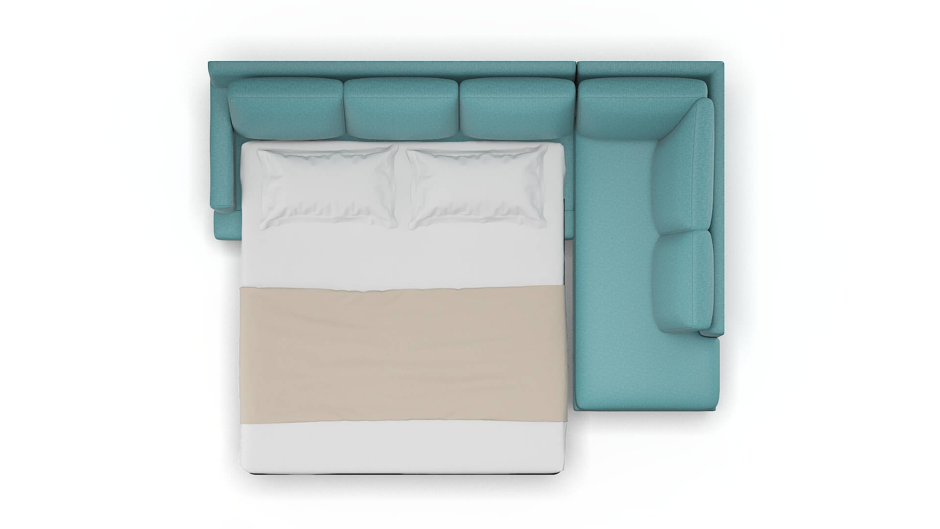 Houston Parker Turquoise Panel Sleeper Espresso legs 3