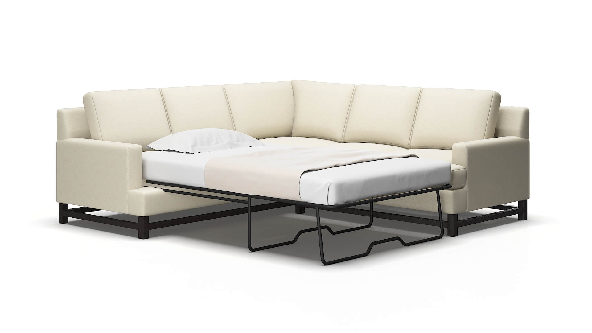Houston Phoenix Ivory Sectional Sleeper Espresso legs 2