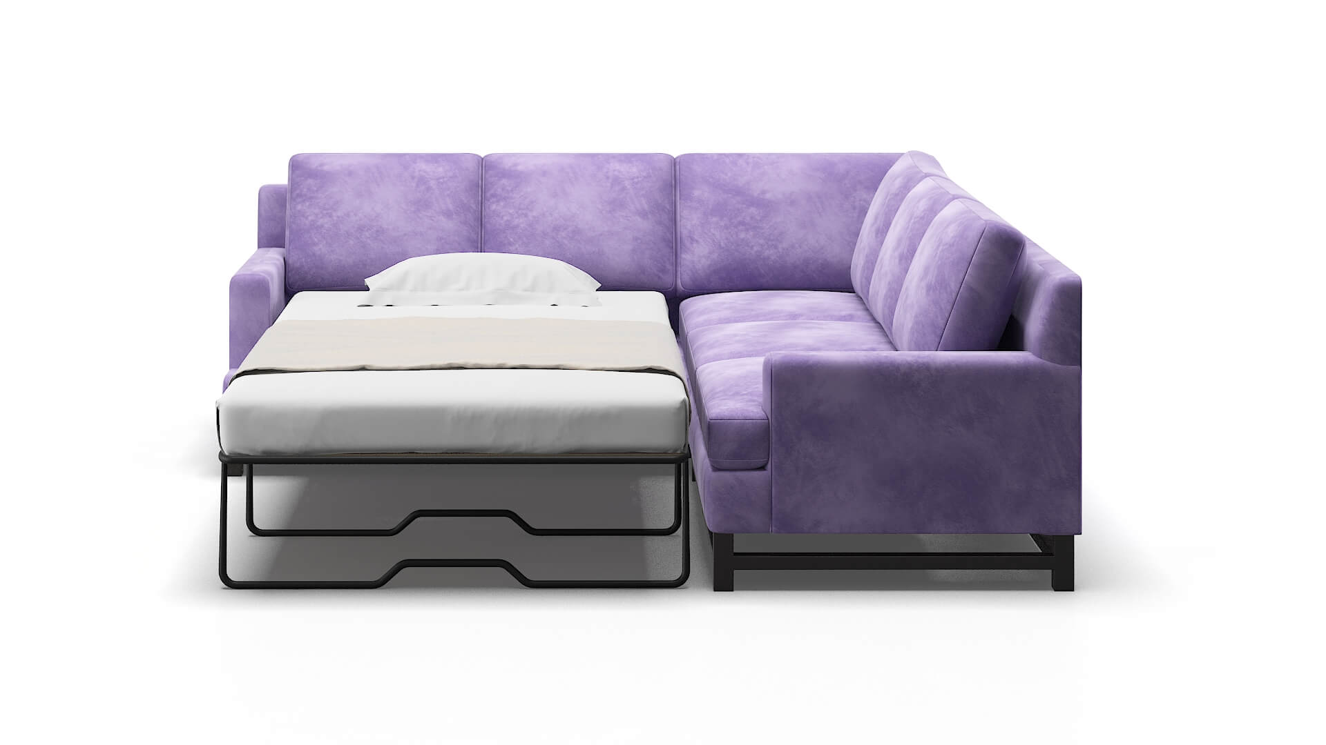 Houston Royale Lavender Sectional Sleeper Espresso legs 1