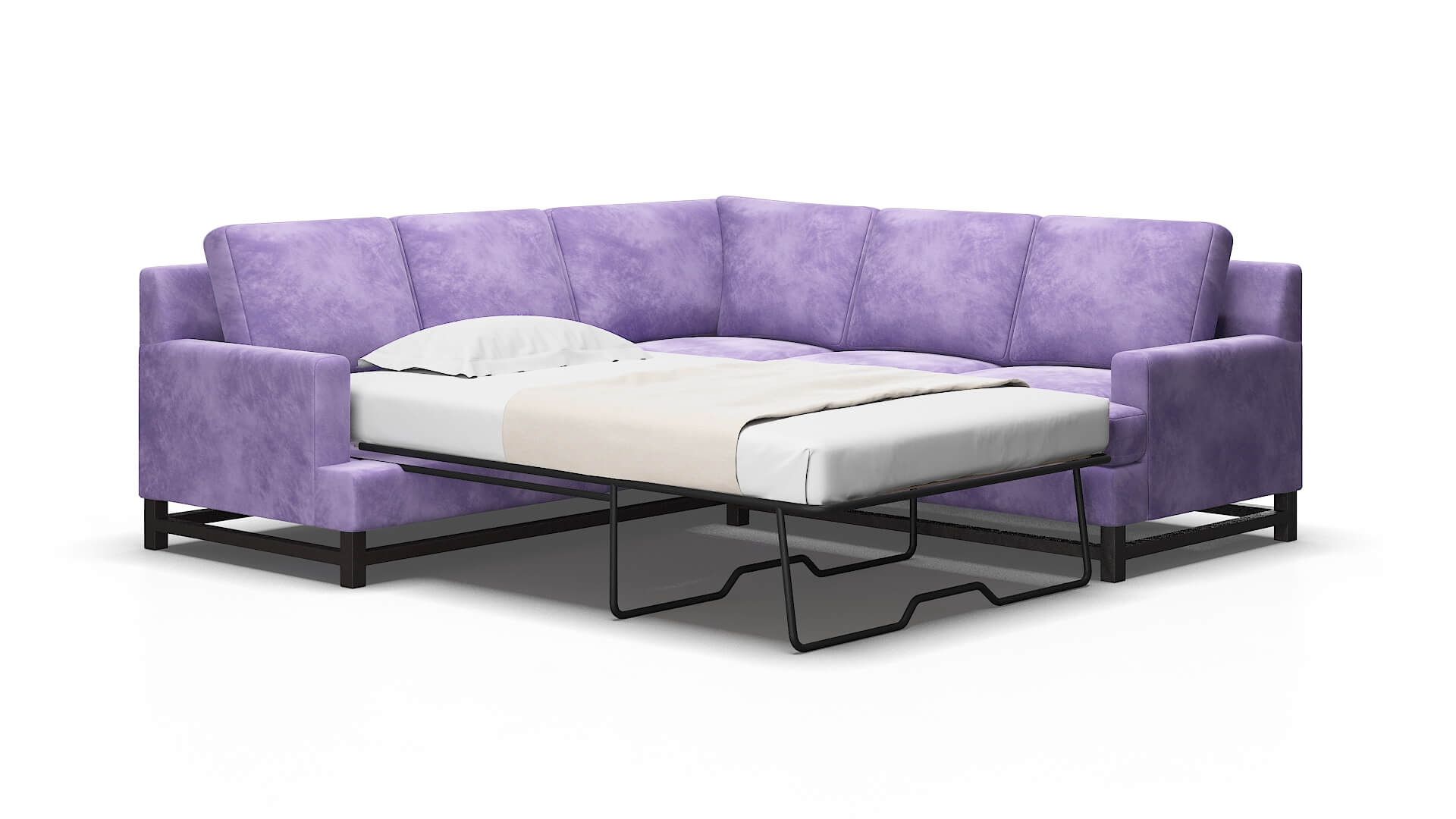 Houston Royale lavender Sectional sleeper Espresso Legs  2