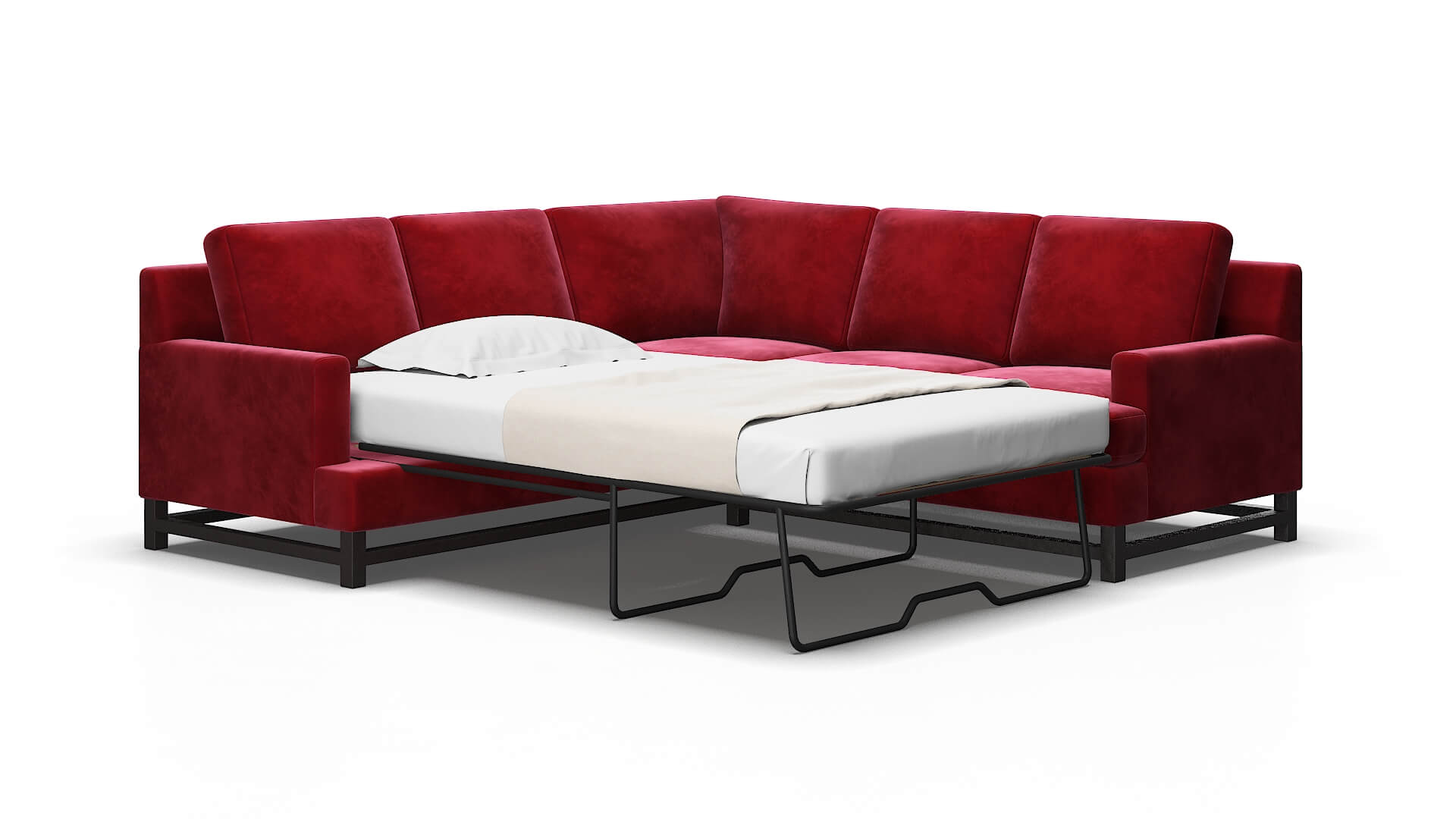 Houston Royale ruby Sectional sleeper Espresso Legs  2