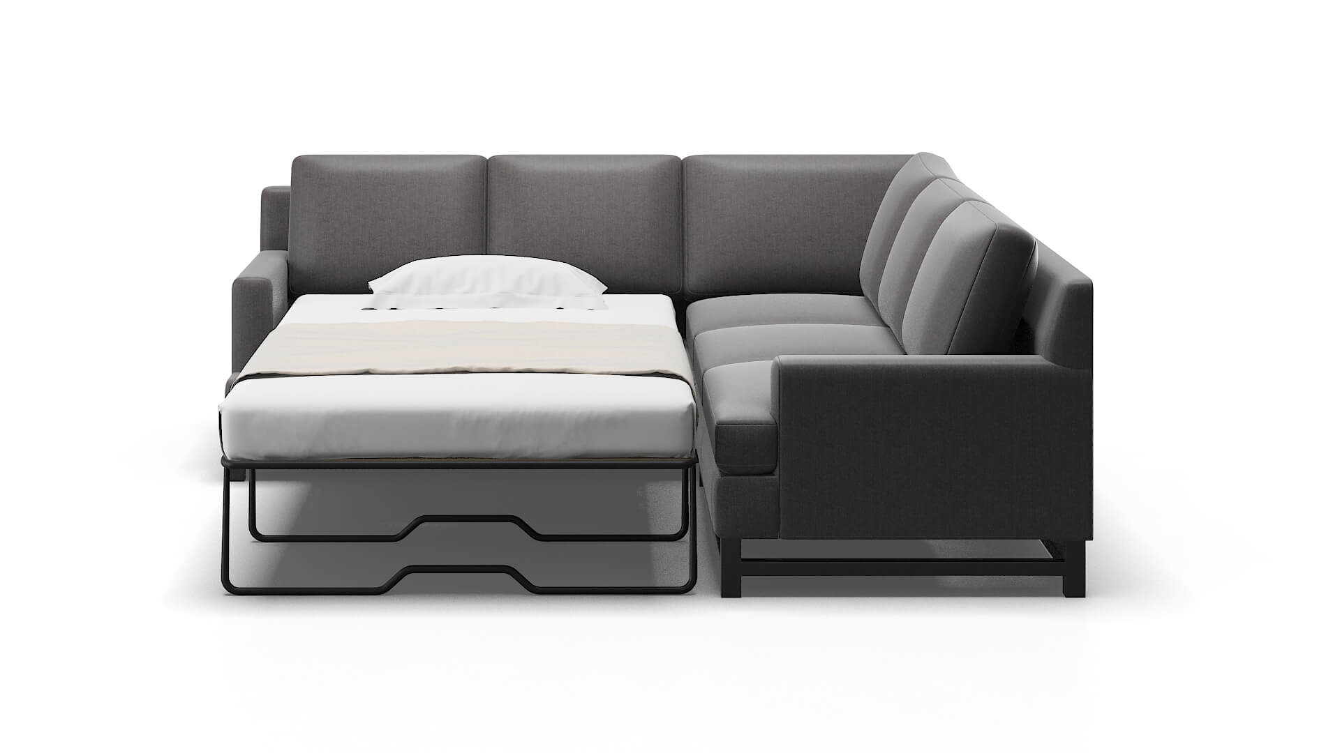 Houston Sasha Grey Sectional Sleeper Espresso legs 1