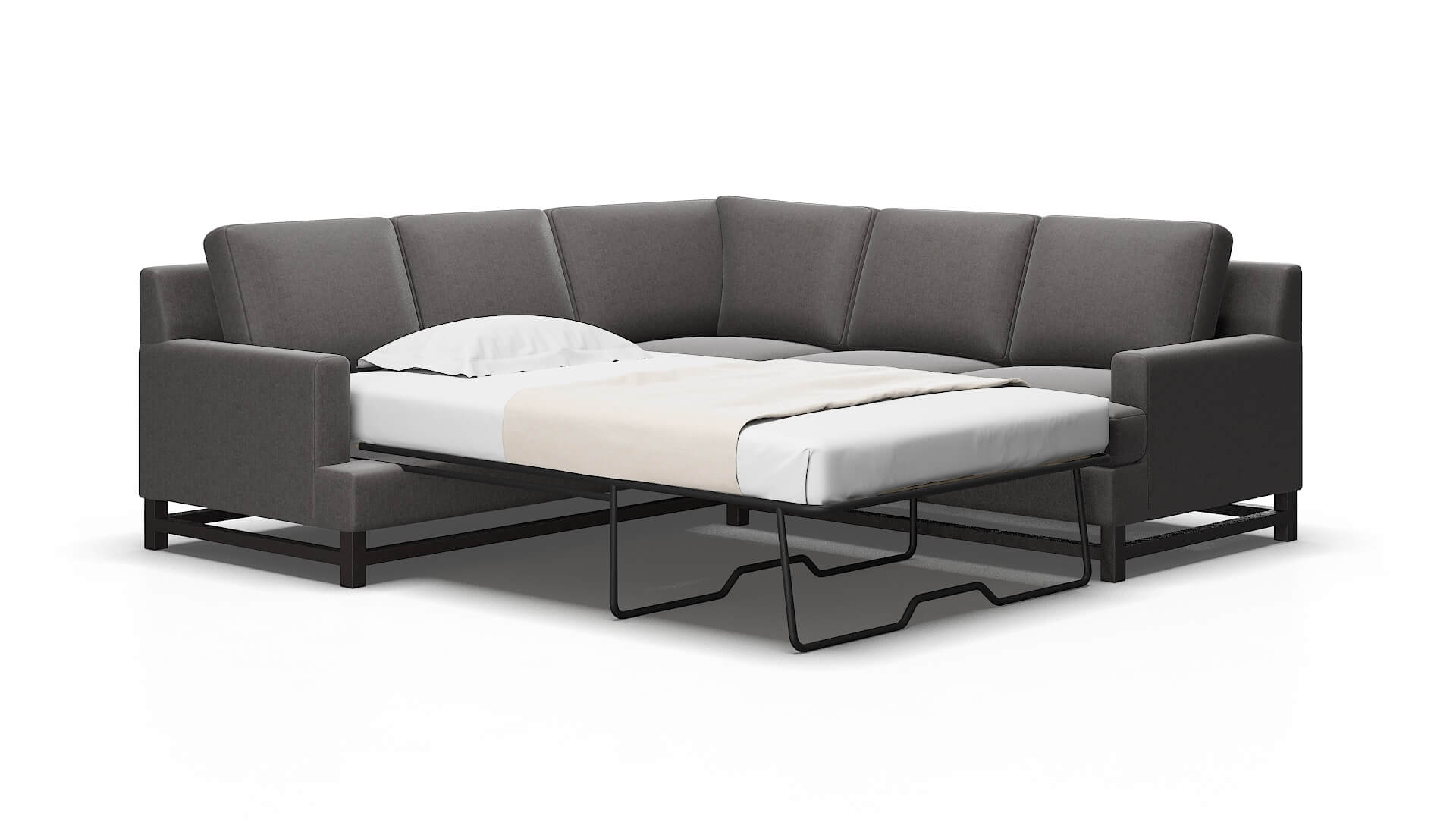 Houston Sasha grey Sectional sleeper Espresso Legs  2